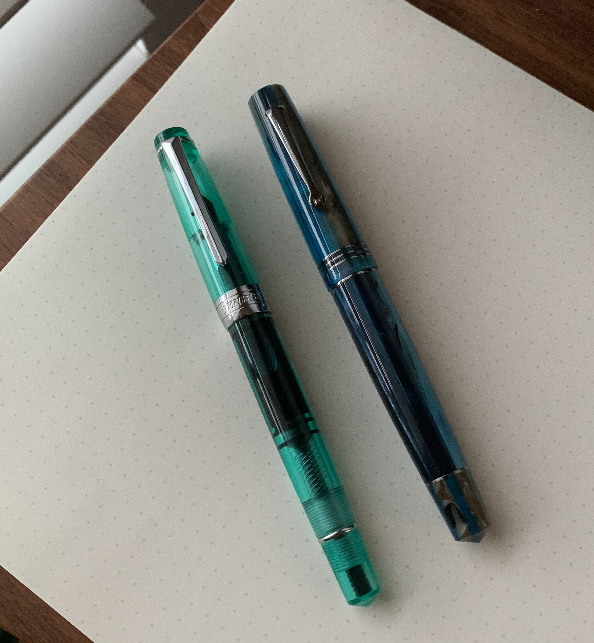PENBBS 500-52SF Acrylic Piston Fountain Pen Silver Clip F Nib Office Writing #s7 