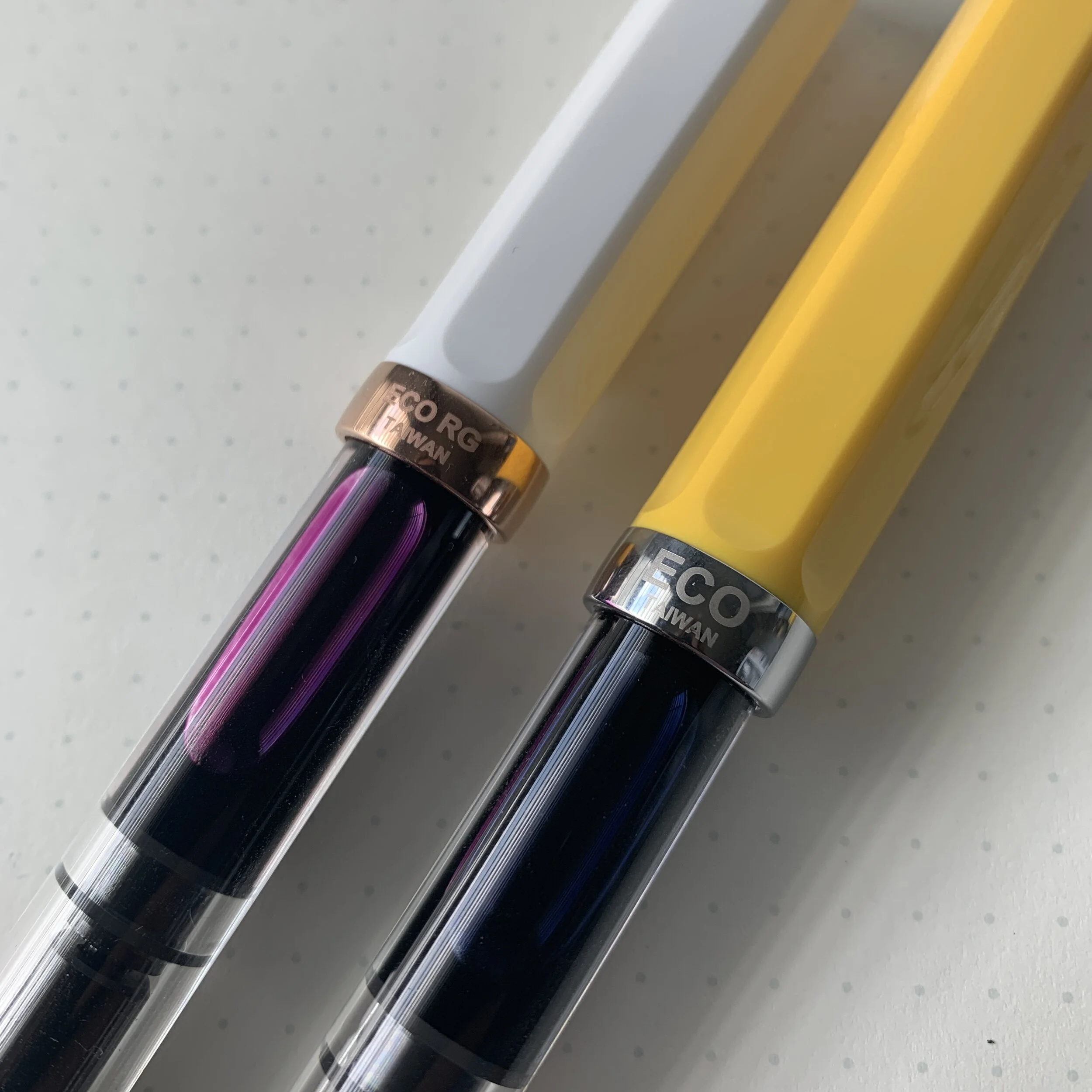 Pen Review TWSBI ECO Yellow and ECO White Rose Gold — The Gentleman