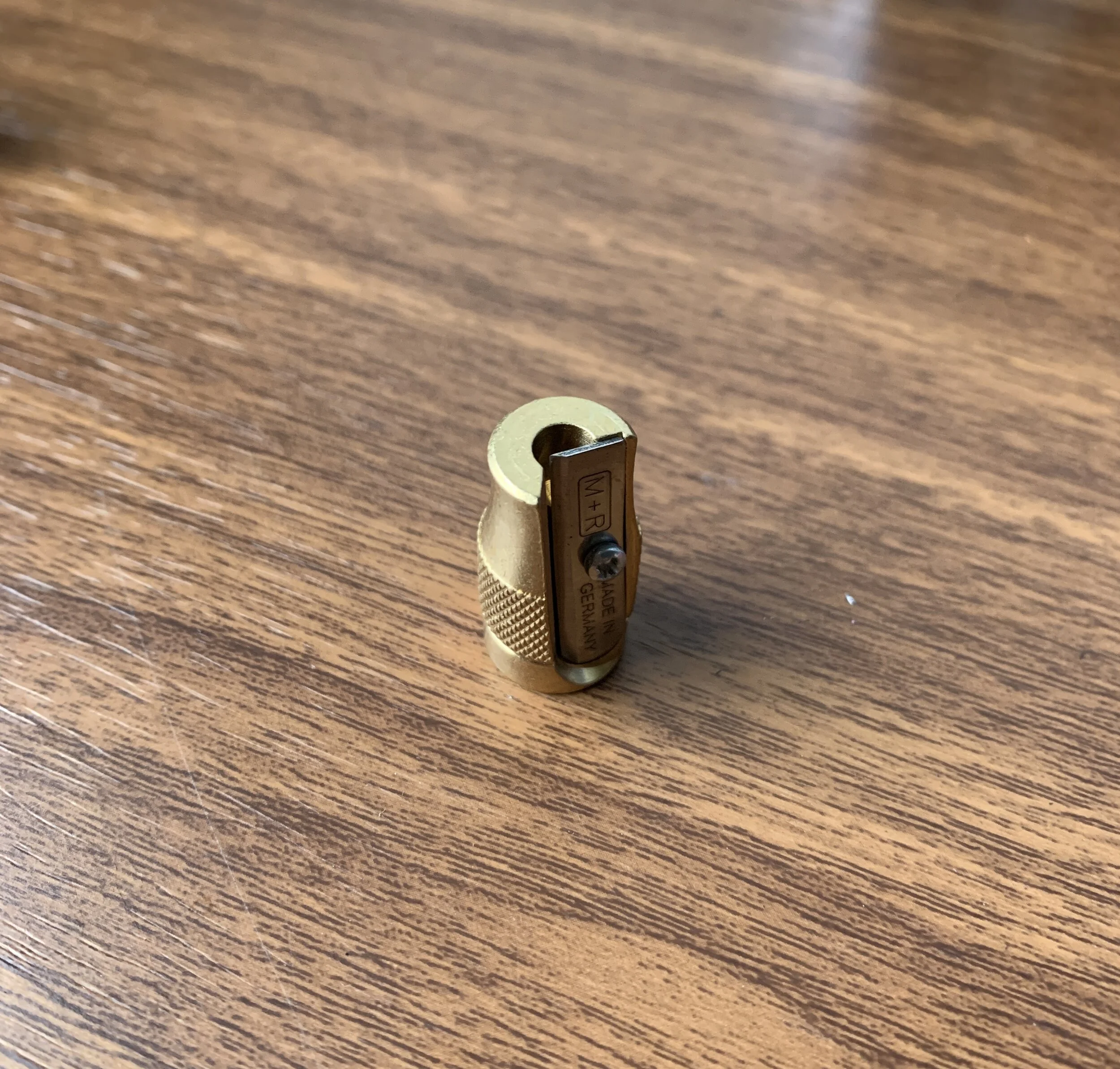 M+R "Pollux" Concave Point Brass Sharpener