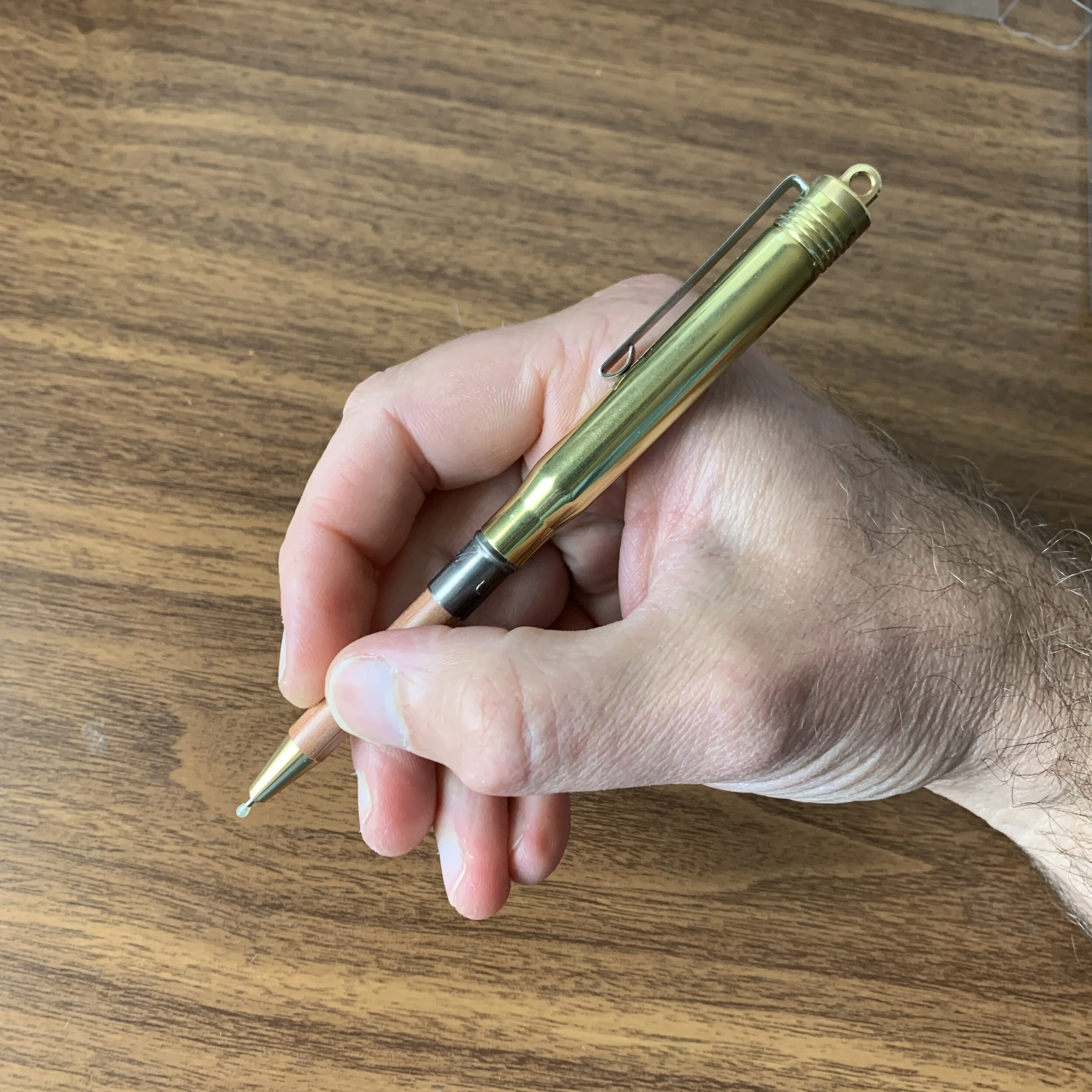 TRC Brass Ballpoint Pen In Hand