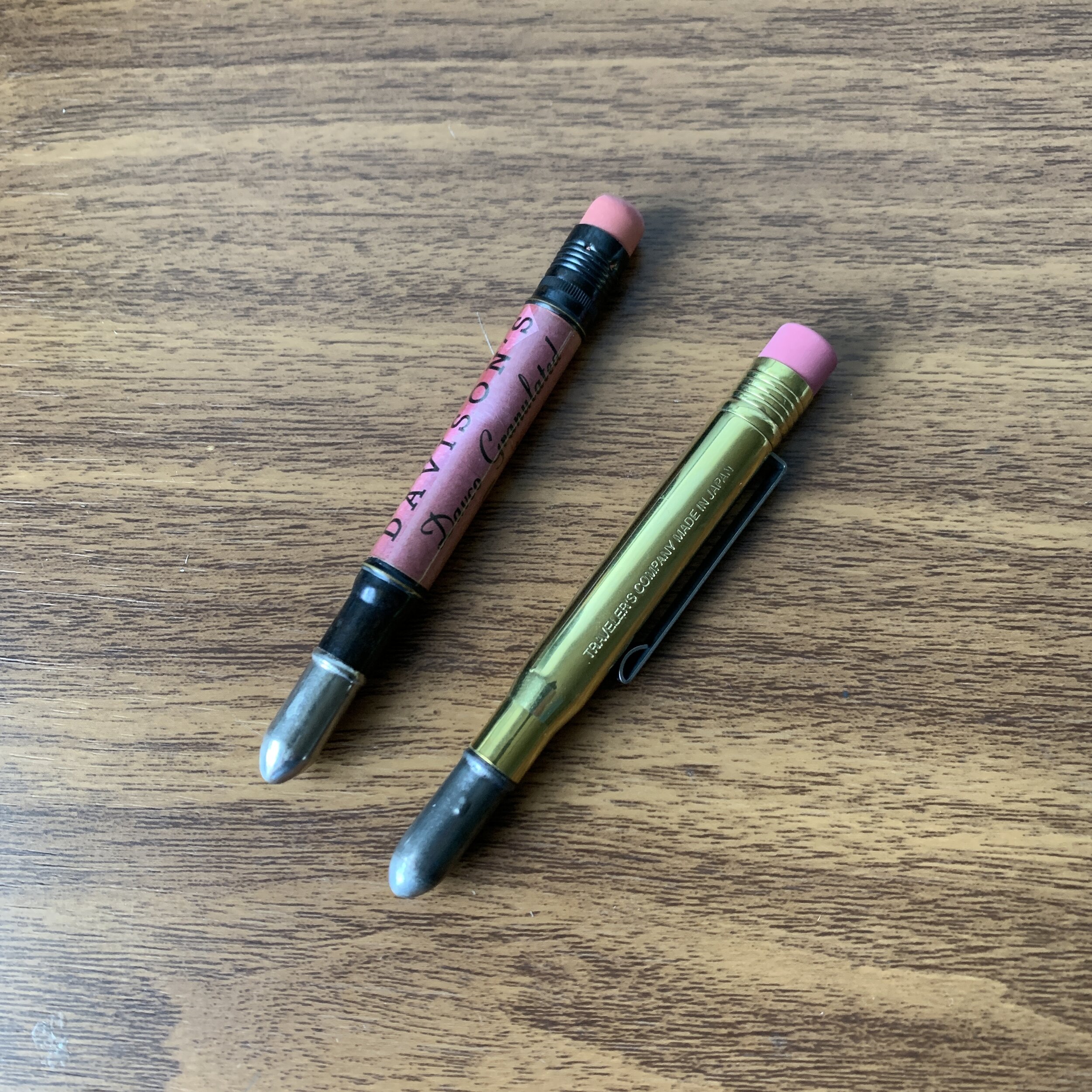 Traveler's Company Brass Bullet Pencil Compared vs. Vintage