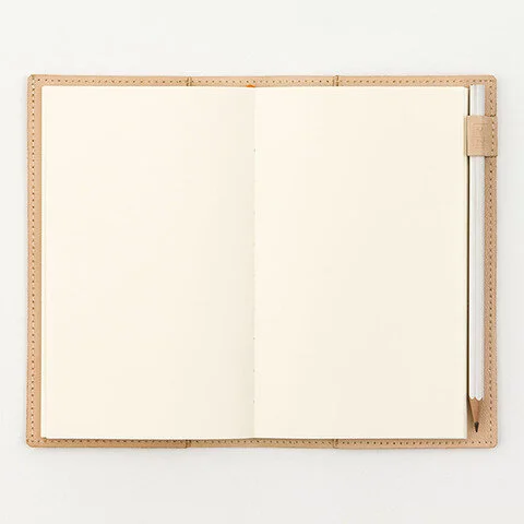 Midori Leather Cover B6 Slim Open (with Pencil)