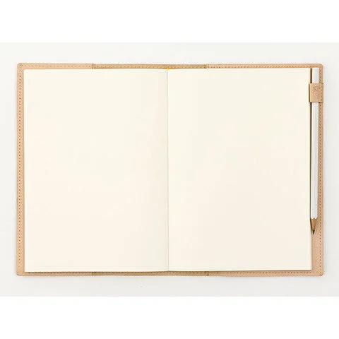 Midori MD Leather Notebook Cover (A5 with Pencil)