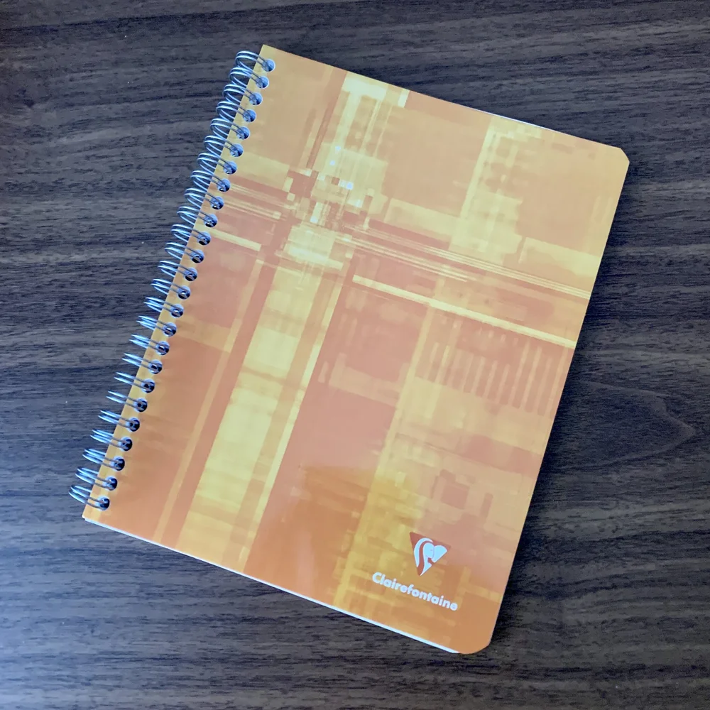 Clairefontaine 116067C – een zacht paperback notitieboek, warme kleuren en geometrische vormen, A5, 14,8 x 21 cm, 160 pagina's, gelinieerd, ivoorpapier, 90 g, ruwe achterkant, terracotta, 2