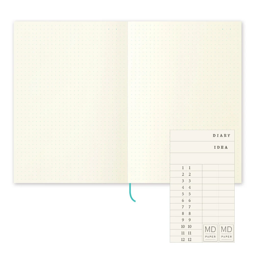 Midori MD A5 Notebook Journal Dot Grid Inside (W/Stickers)