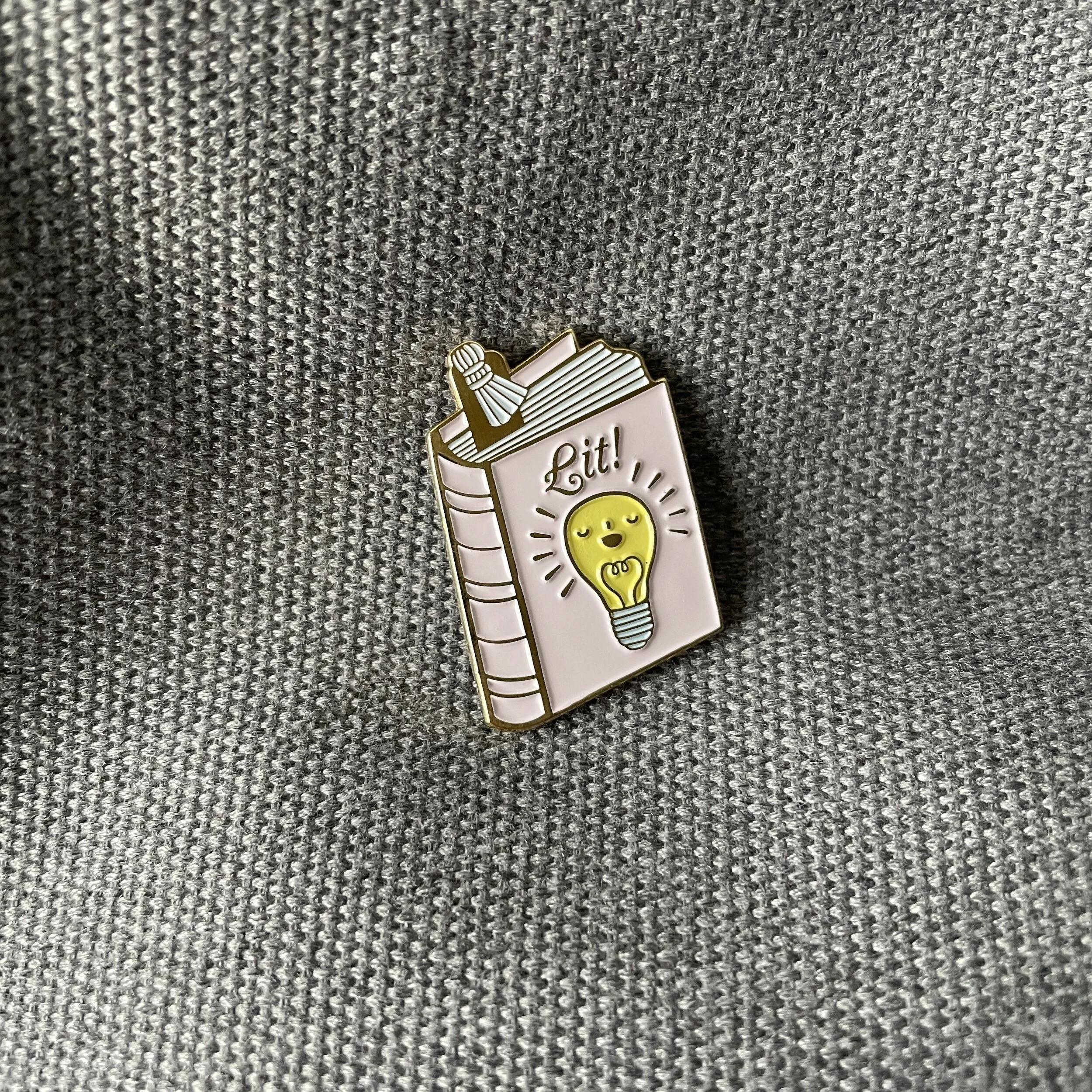 Lit! Soft Enamel Lapel Pin (Pink)