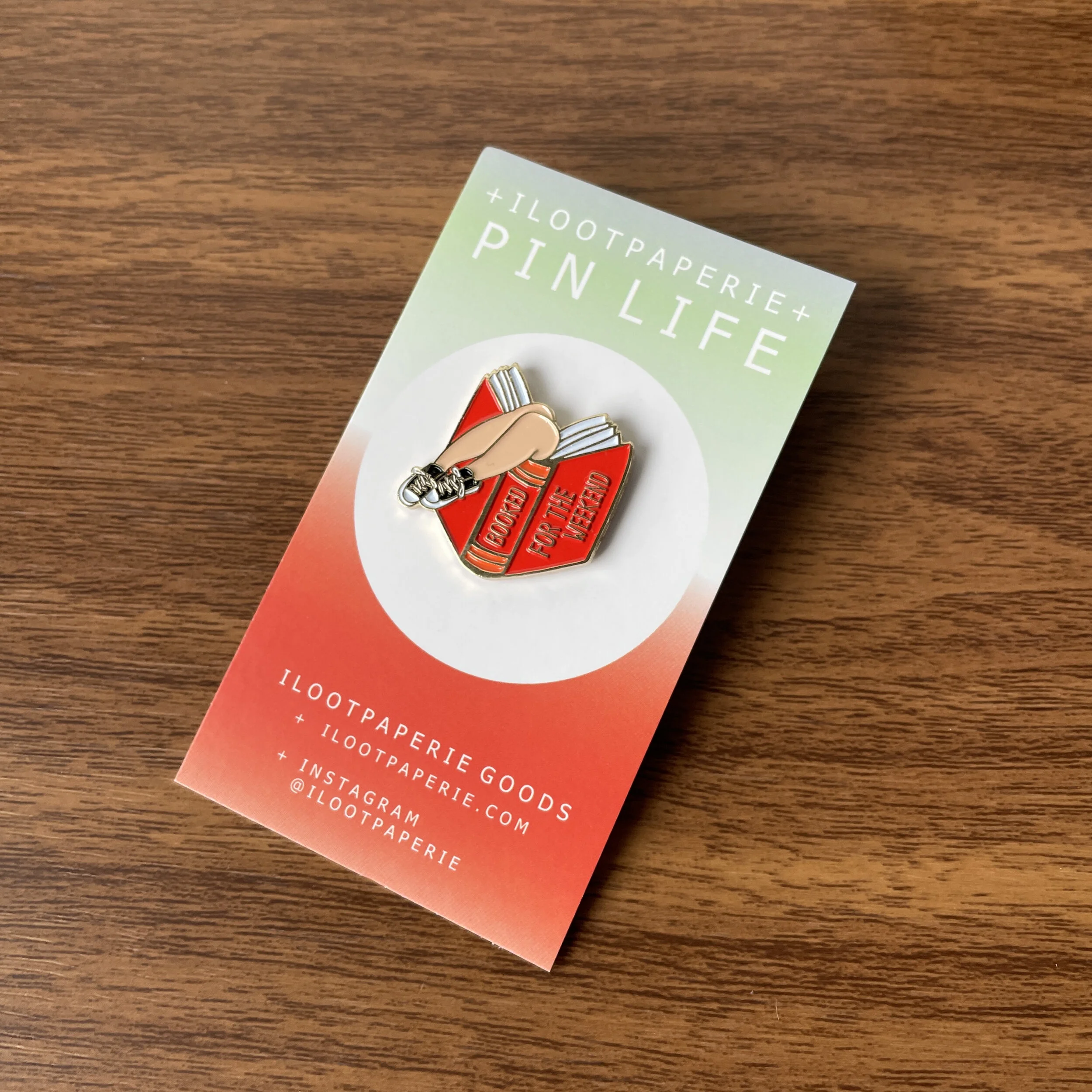 Booked for the Weekend Soft Enamel Lapel Pin (Red)