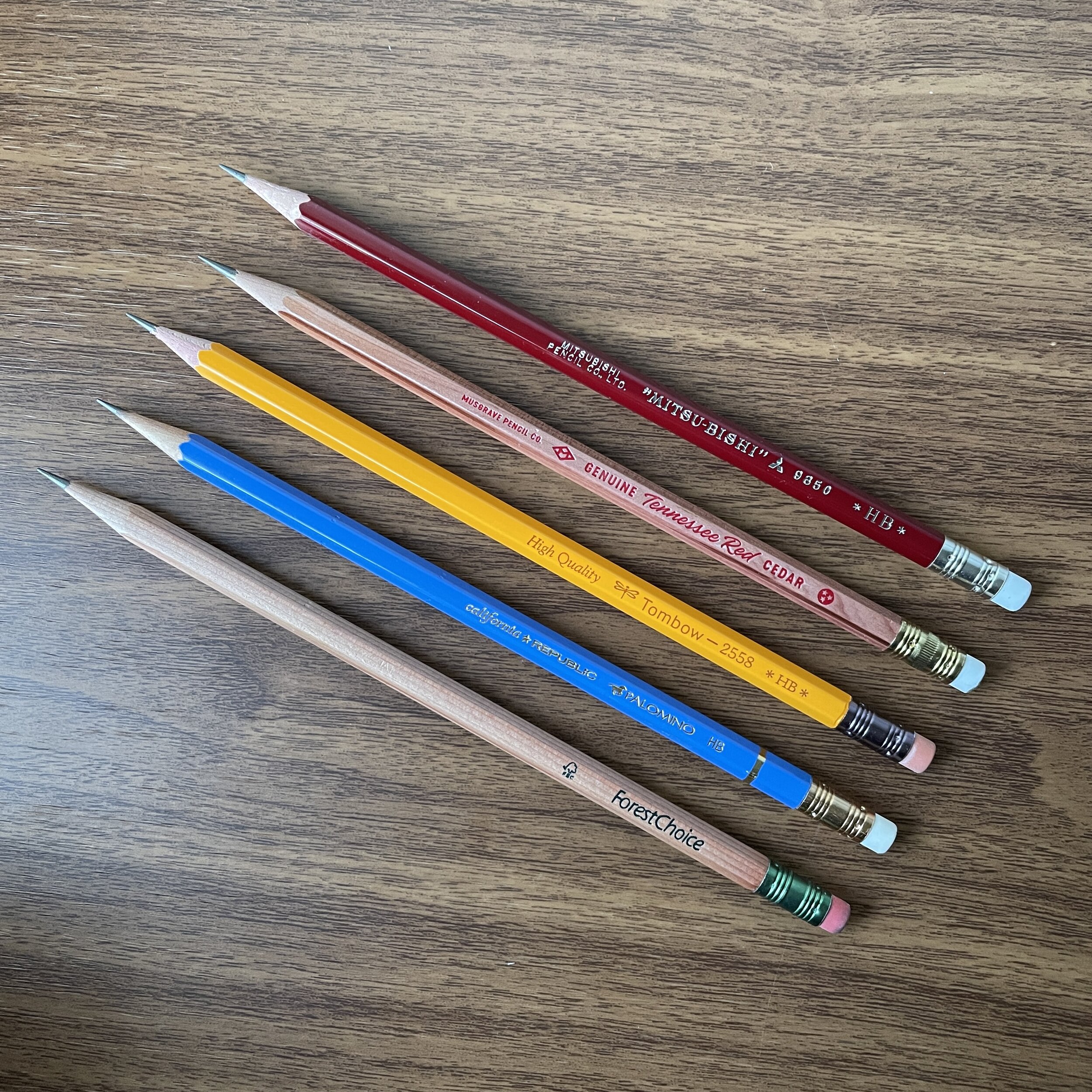 HB Graphite Pencils + Eraser Black/Red