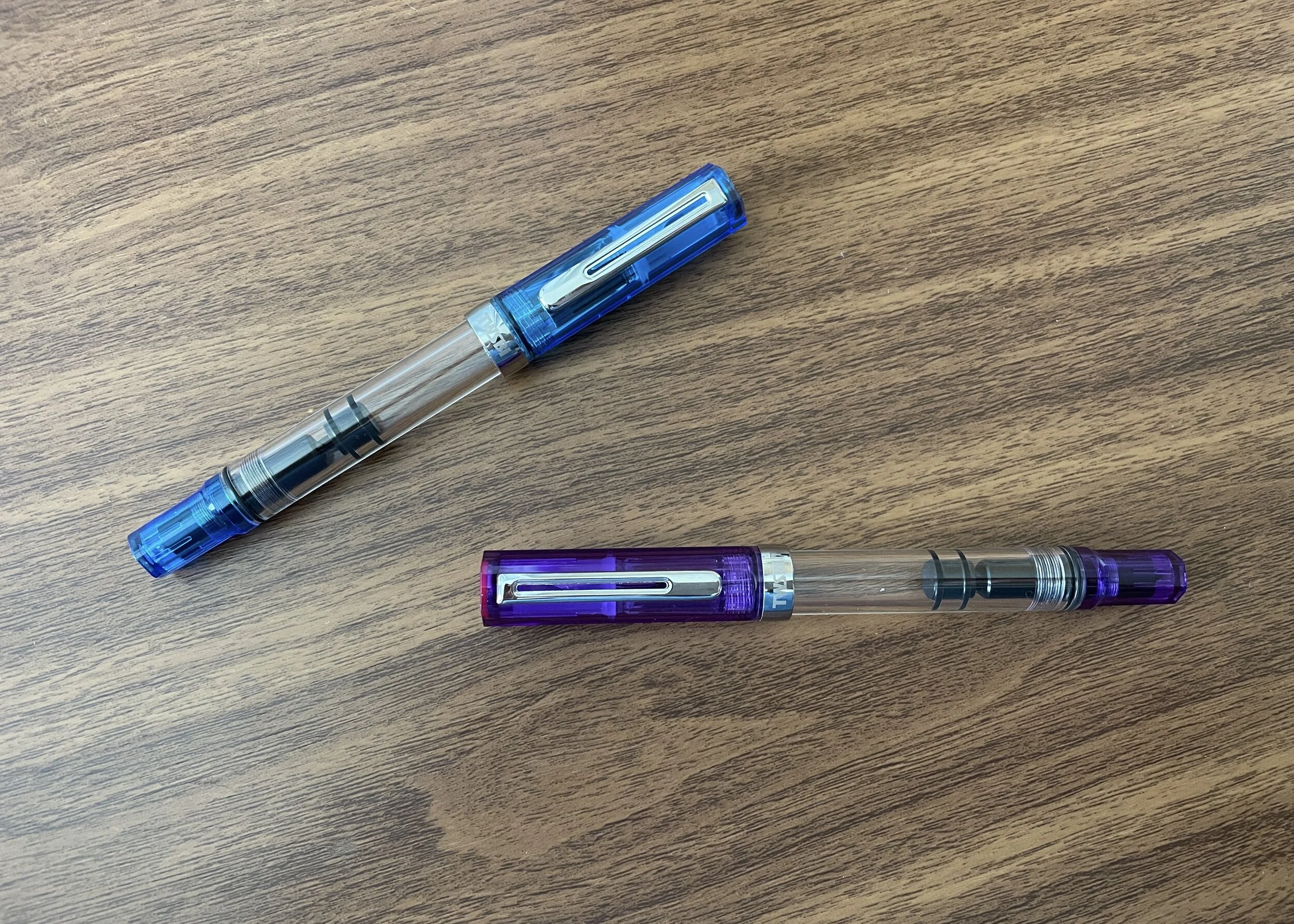 TWSBI ECO Transparent Blue and Purple Fountain Pens