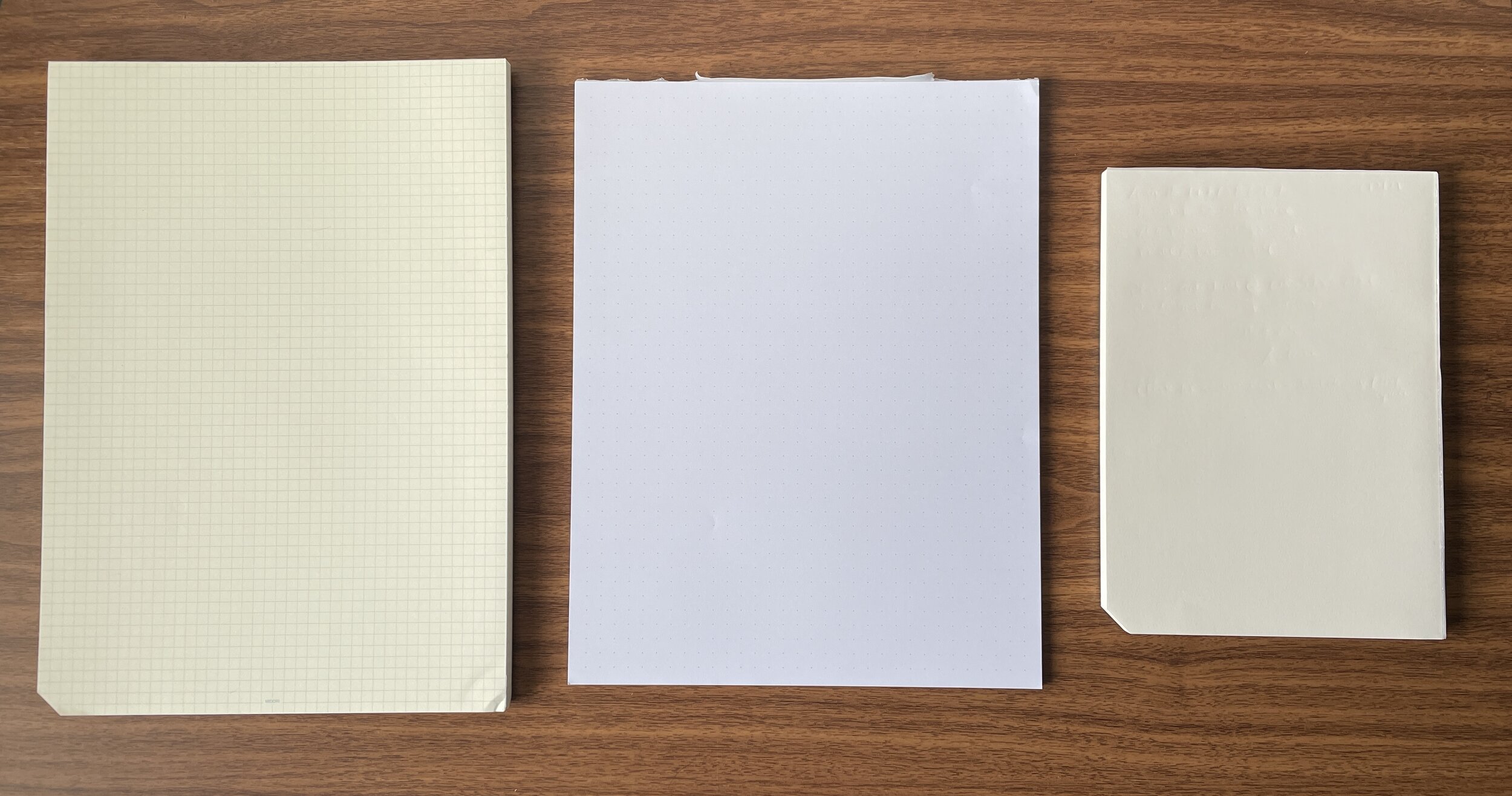 Notepad compare. Letter vs a4.