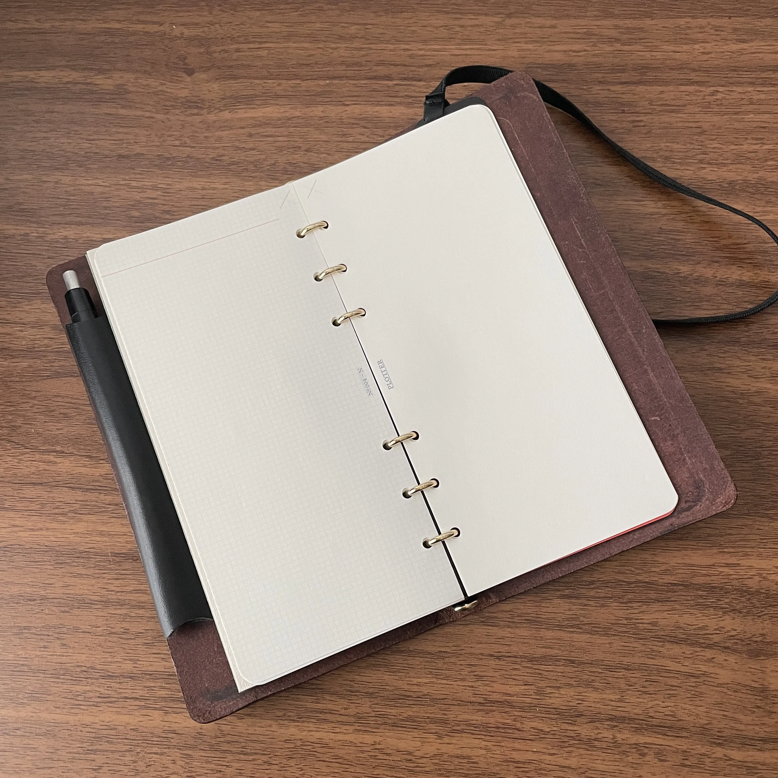 Leather 3 Ring Binder, A Ringed Binder of Real Full Grain