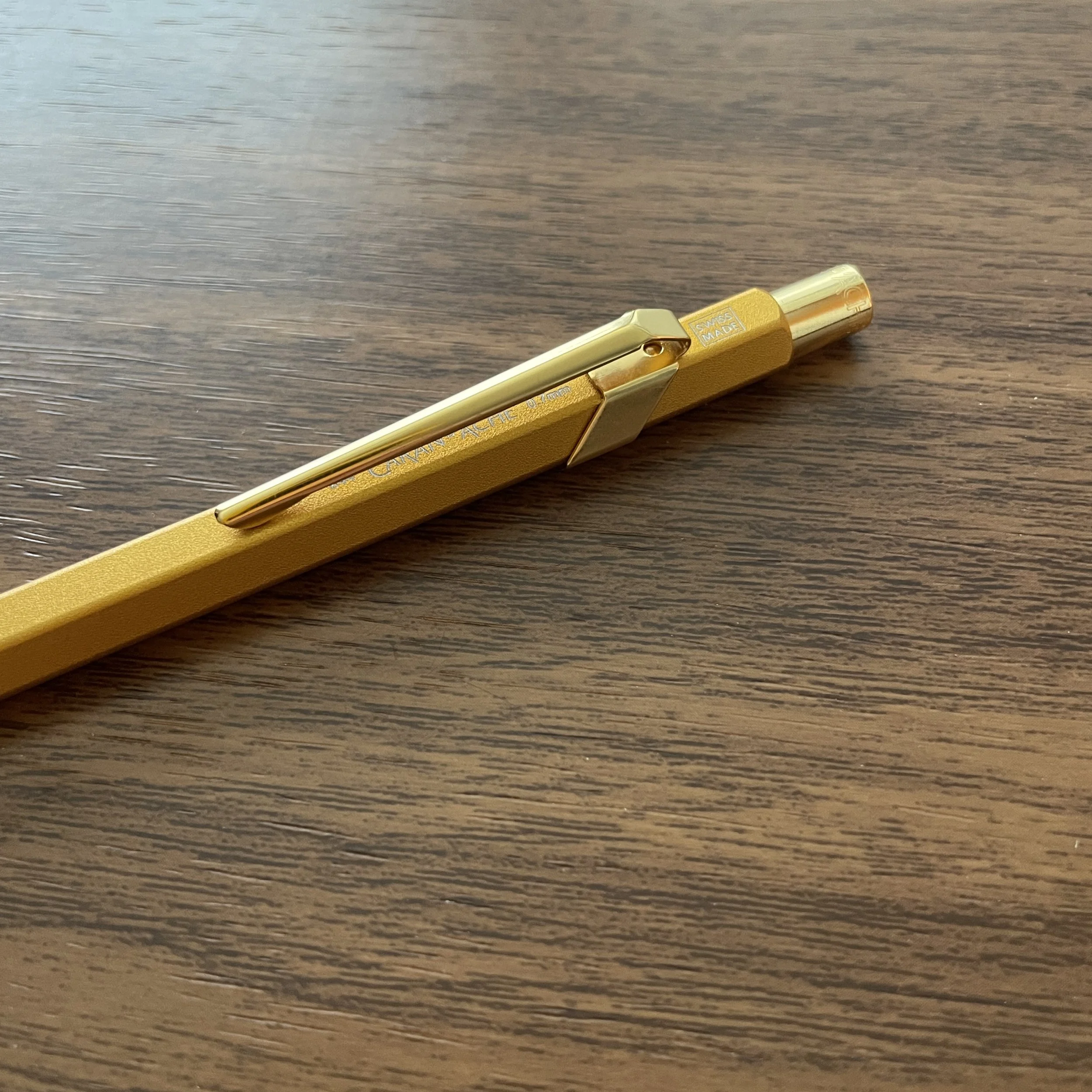 Caran d'Ache 849 Gold Bar Mechanical Pencil Finish