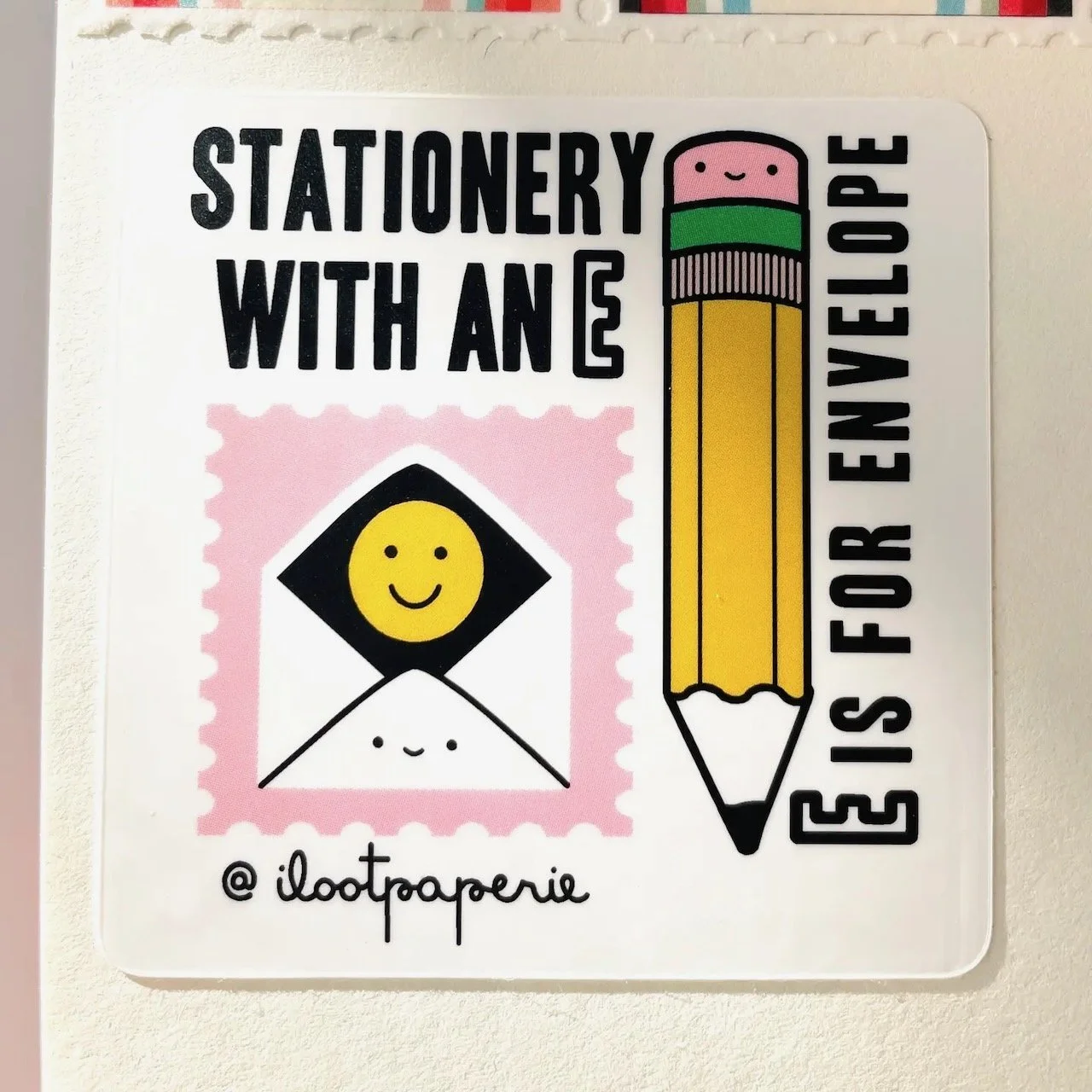Stationery with an E Matte Vinyl Sticker Stock