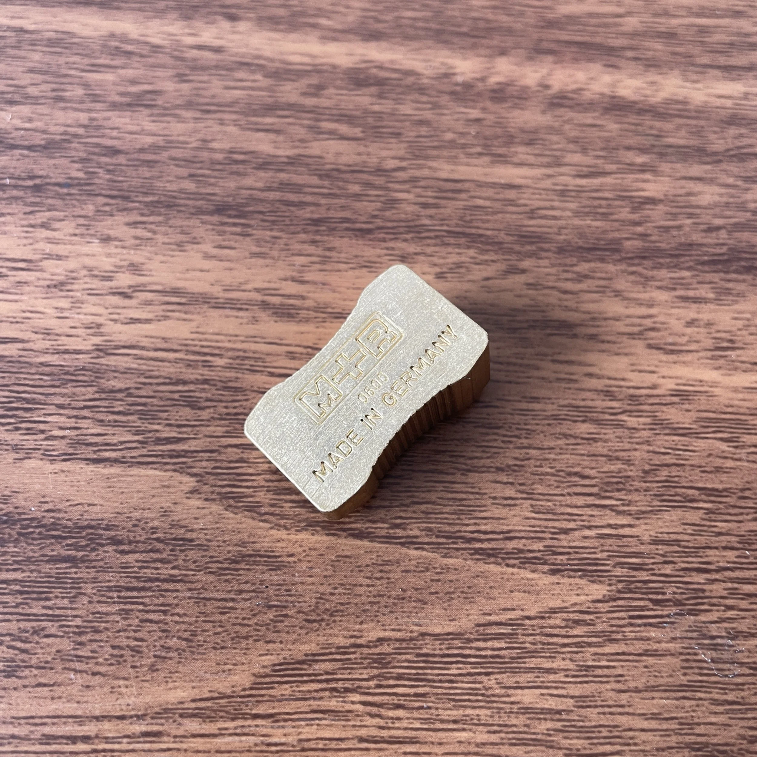 M&R Single-Hole Brass Wedge Sharpener (reverse)