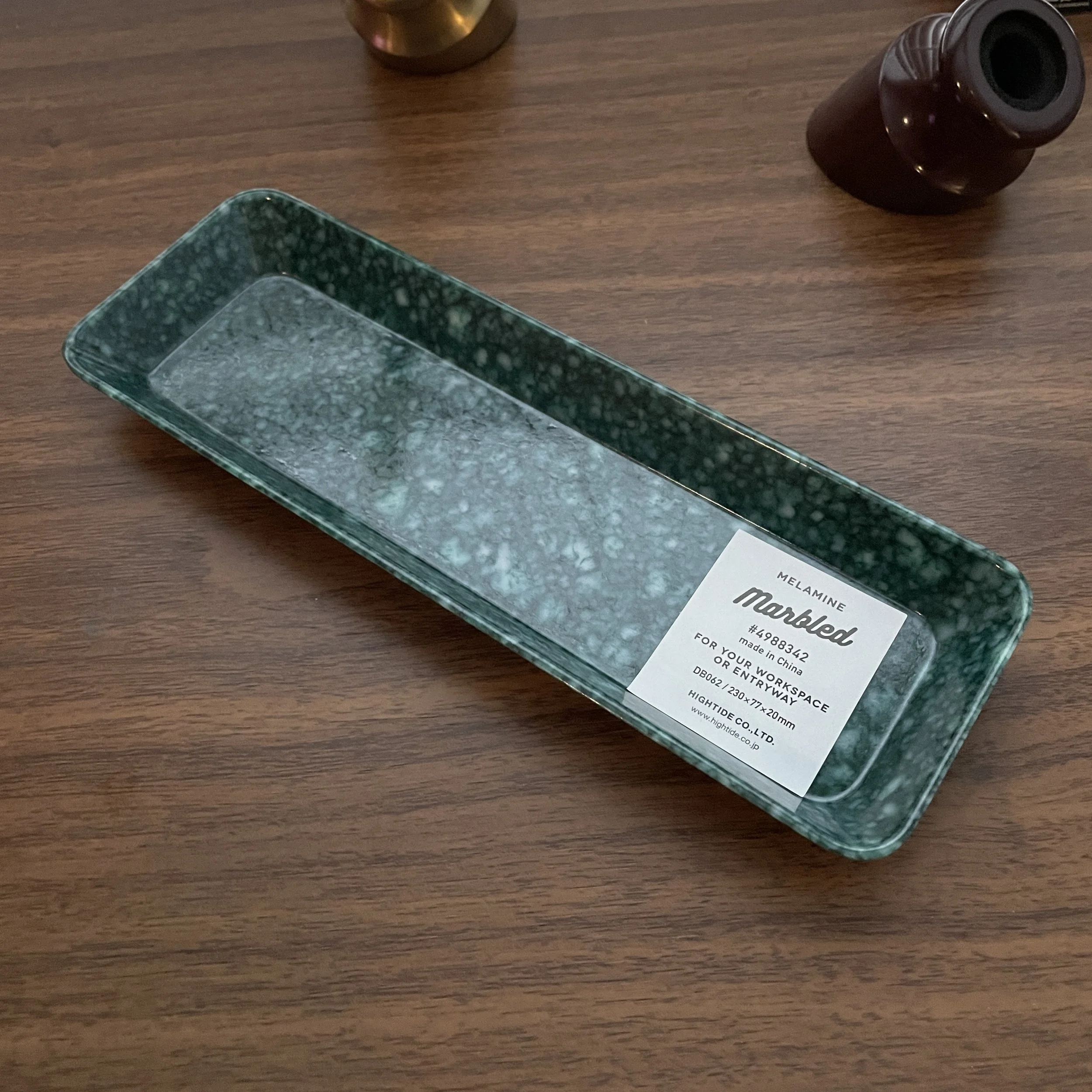 Melamine Pen Tray Green Marbled