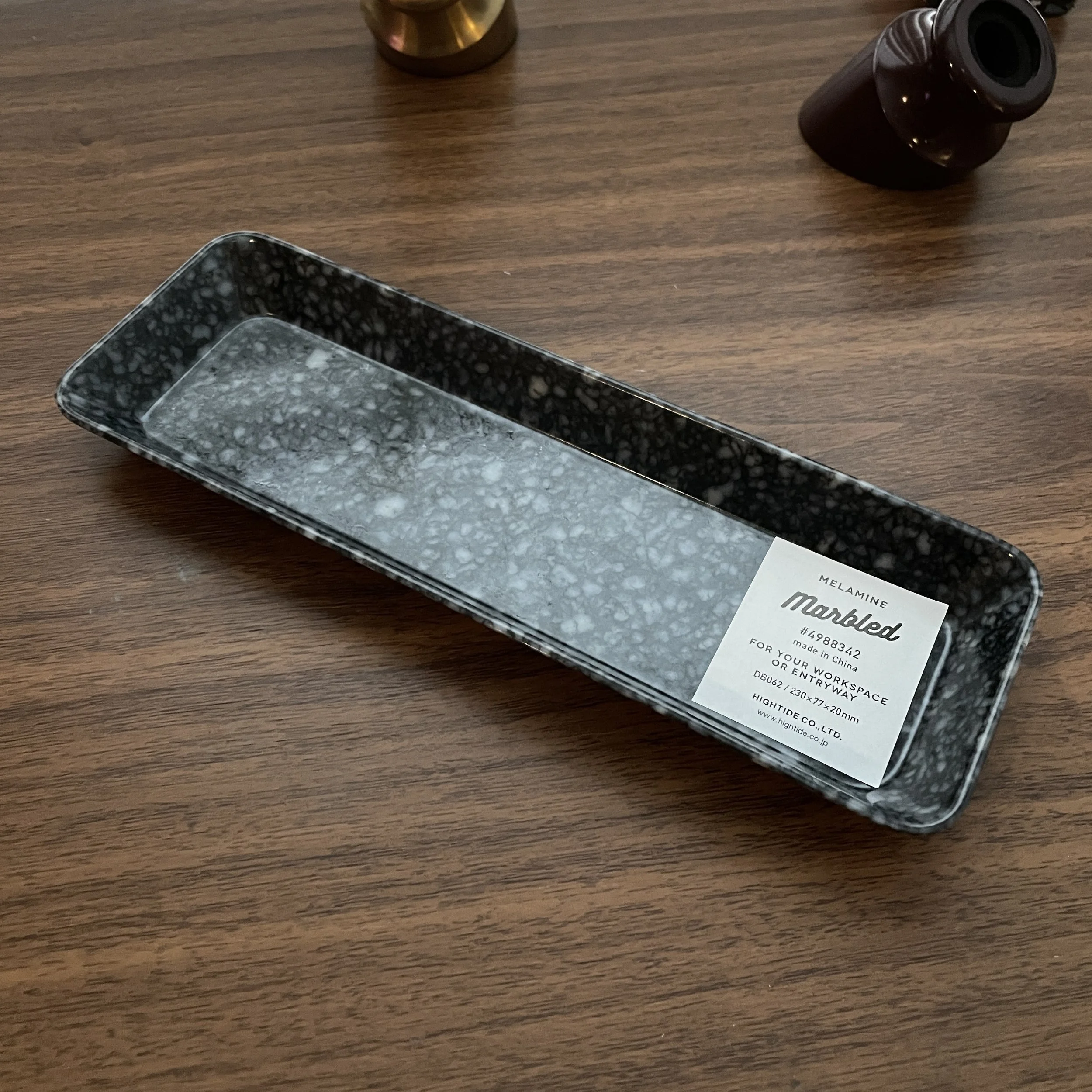 Melamine Pen Tray Black Marbled