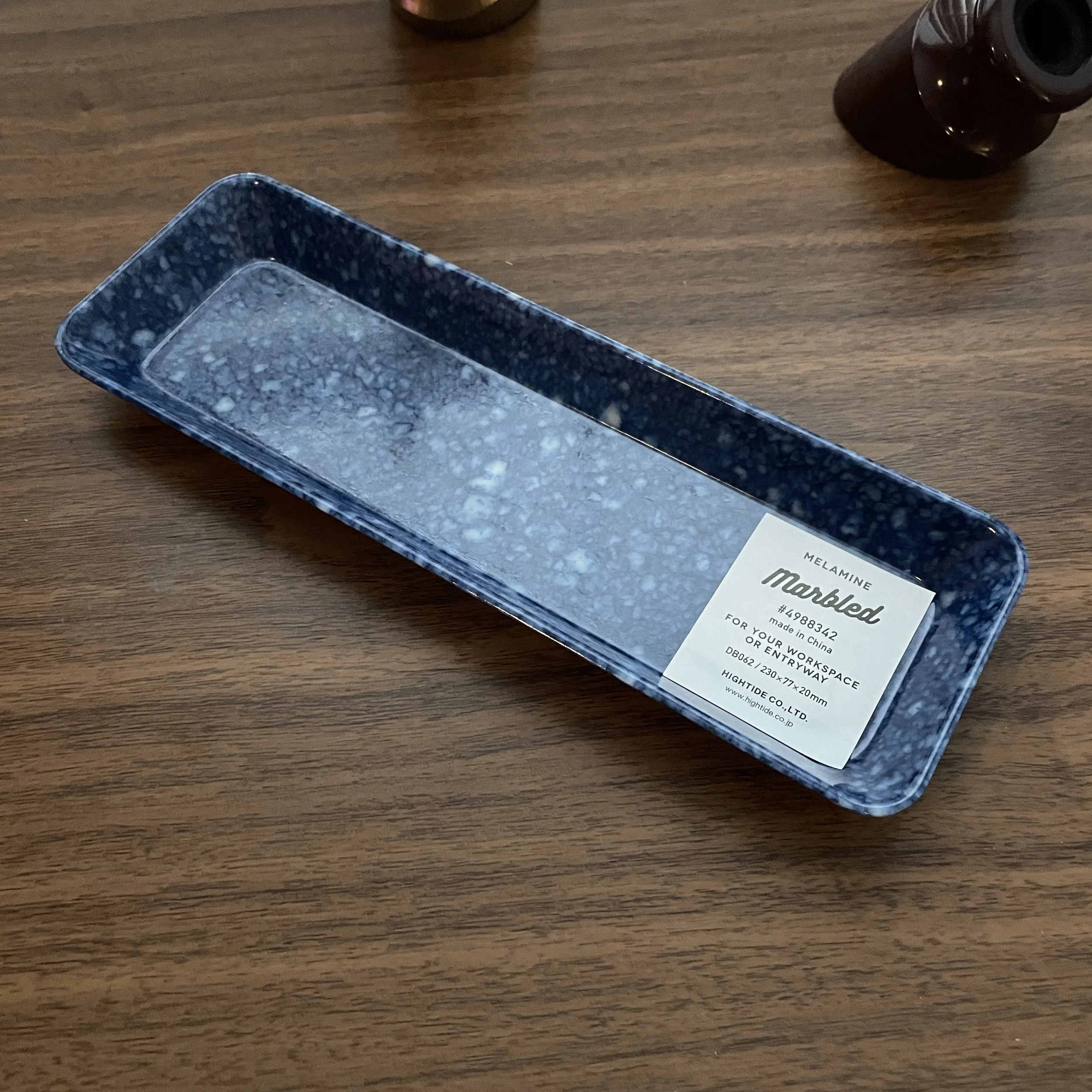 Melamine Pen Tray Navy Blue Marbled