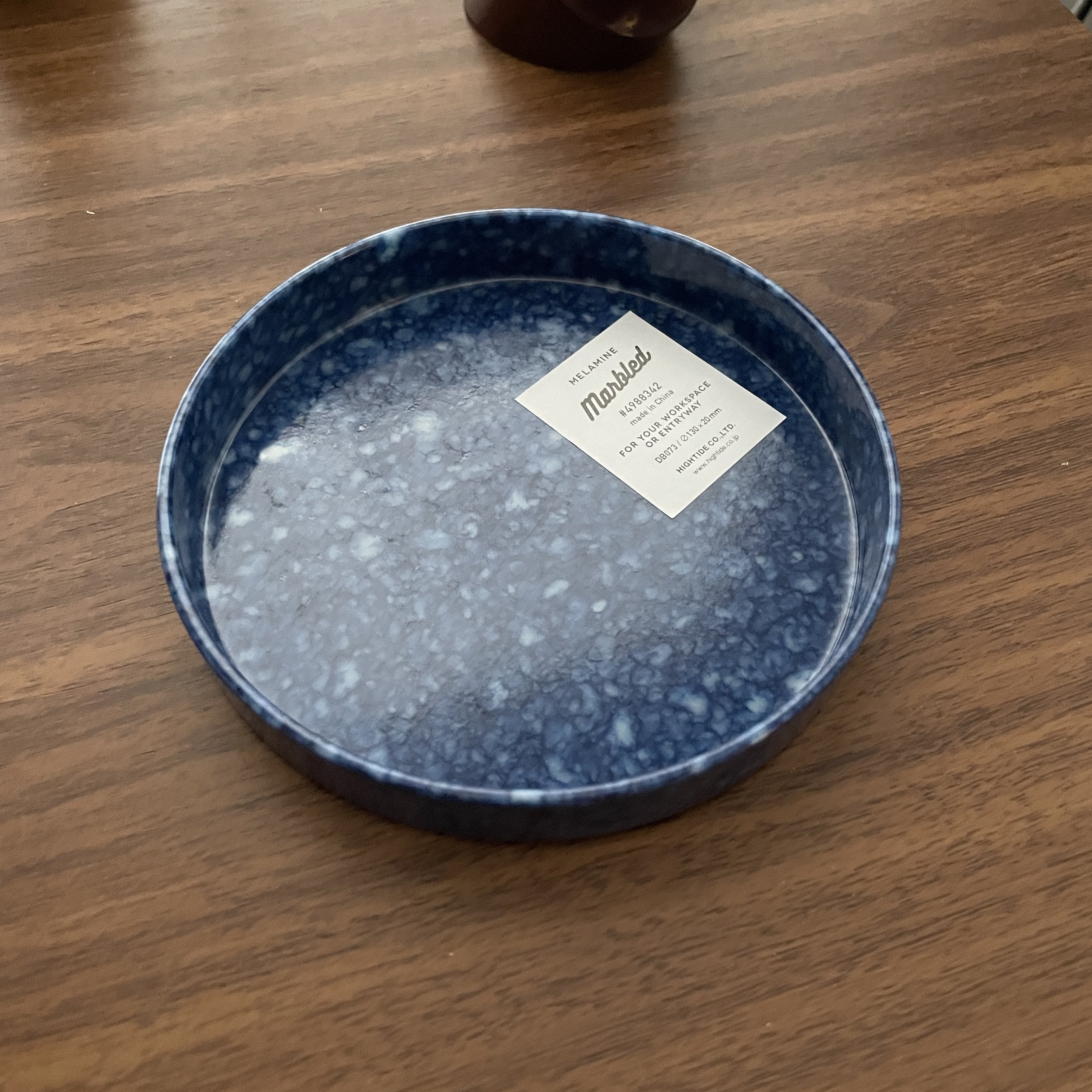 Round Marbled Tray Blue