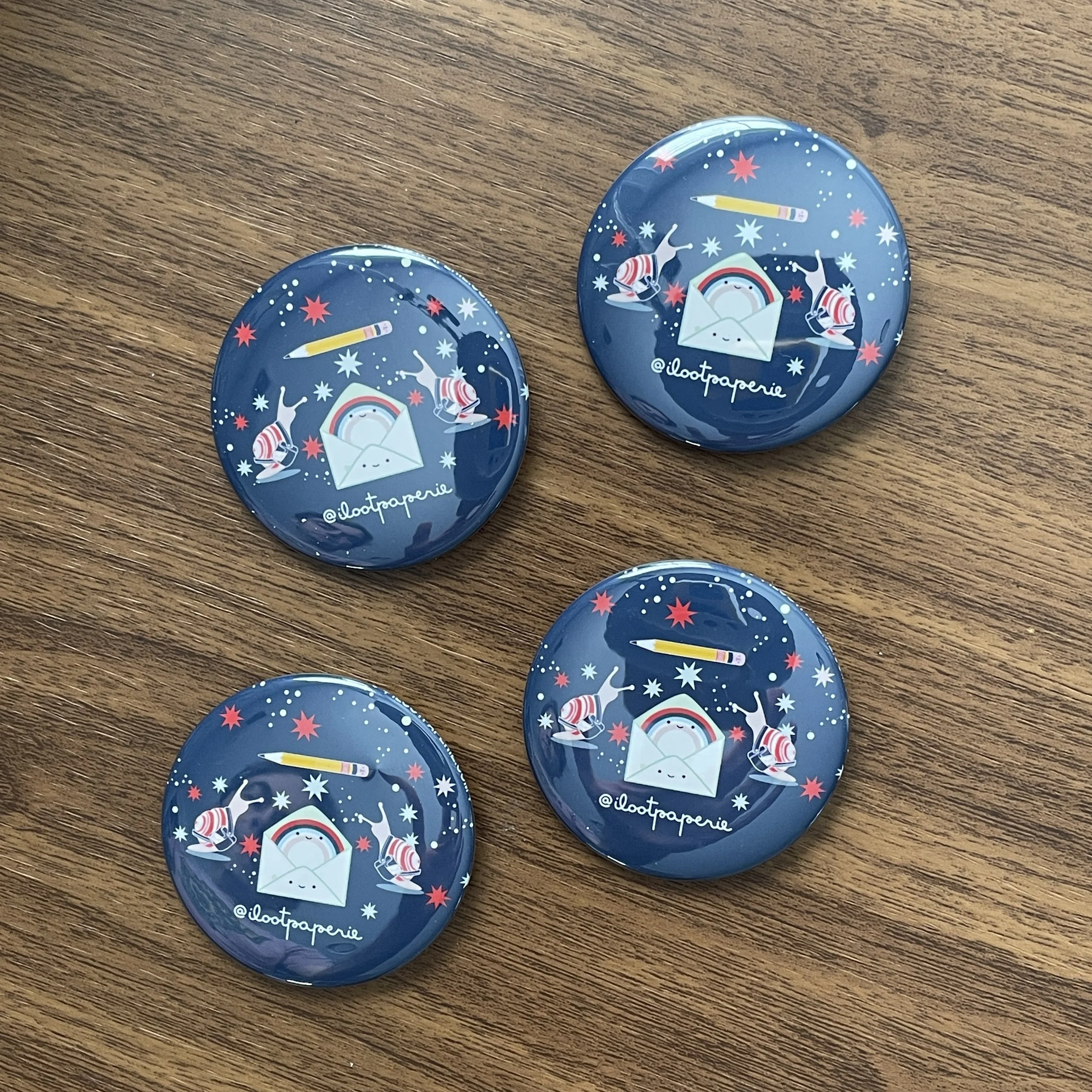 Snail Mail Bonanza buttons