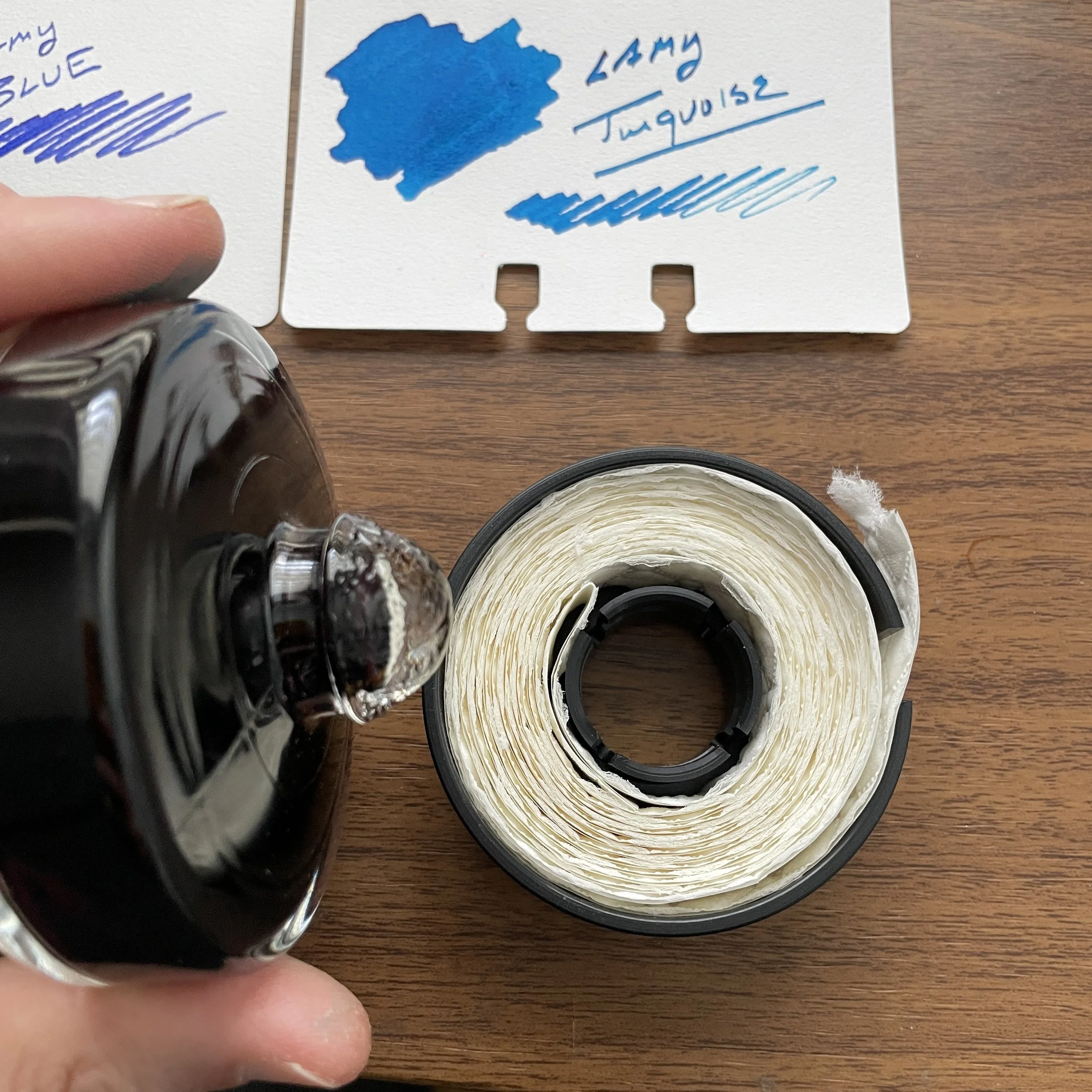 Lamy Bottled Ink Well and Blotter Paper Dispenser