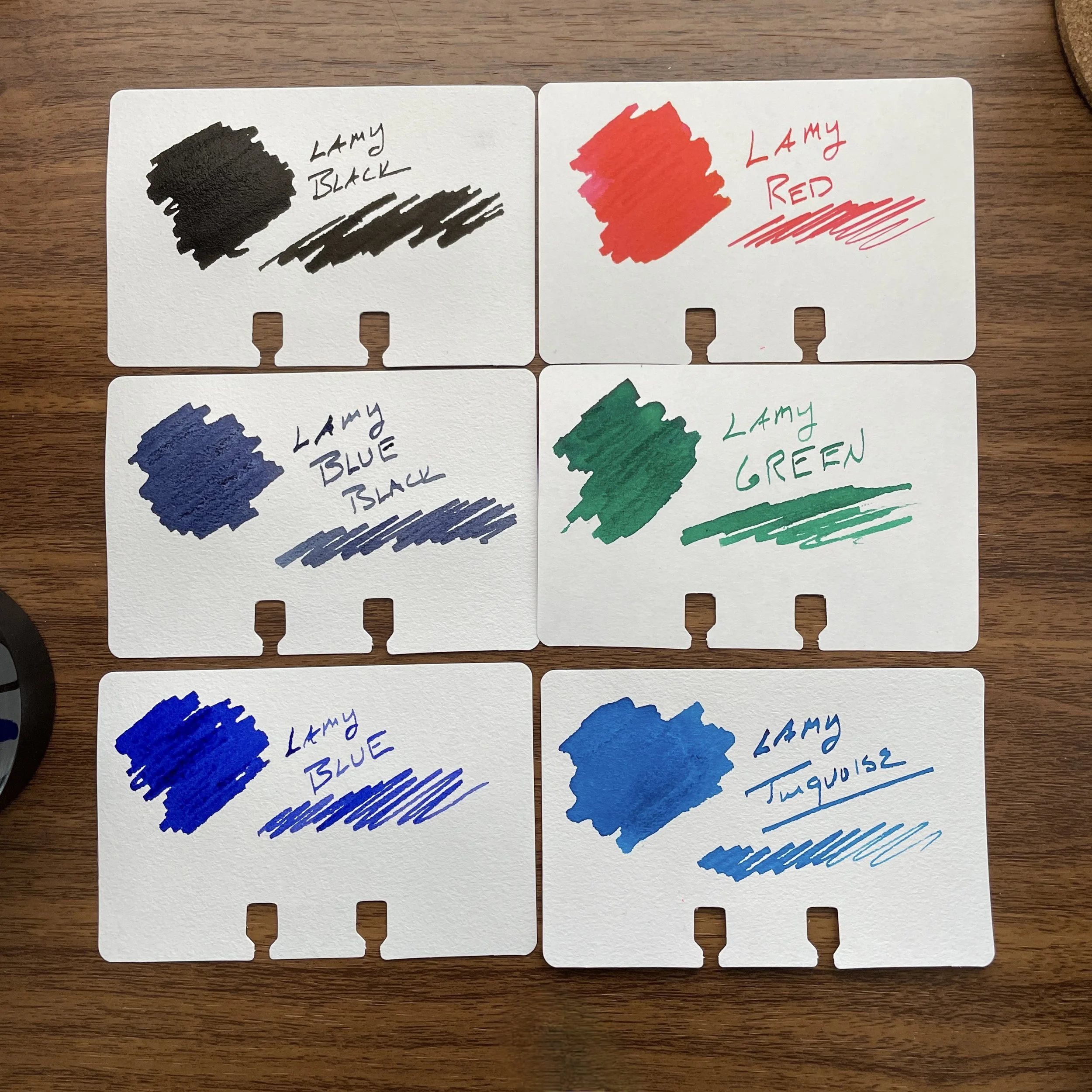 Lamy Bottled Ink Color Comparison