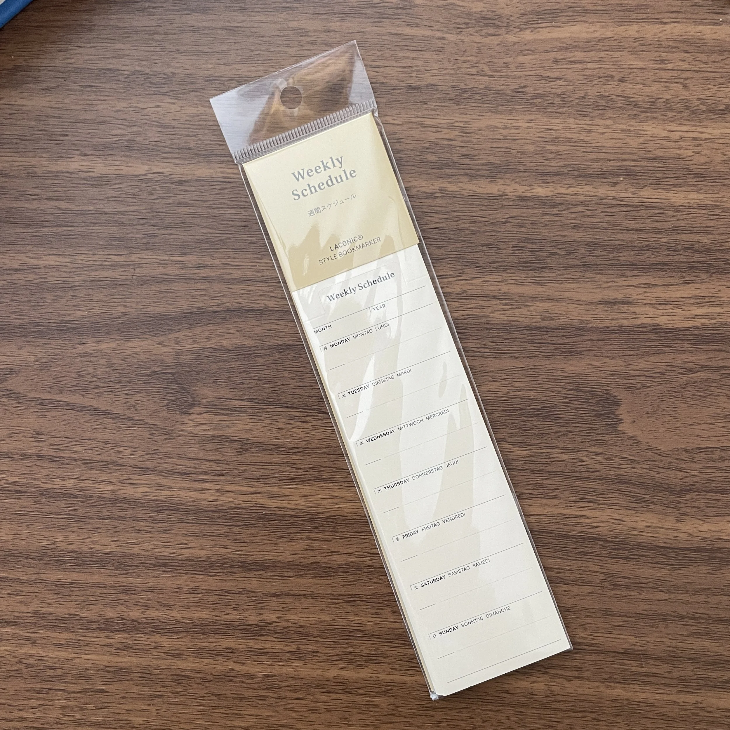 Laconic Style Bookmarker (Weekly Schedule)
