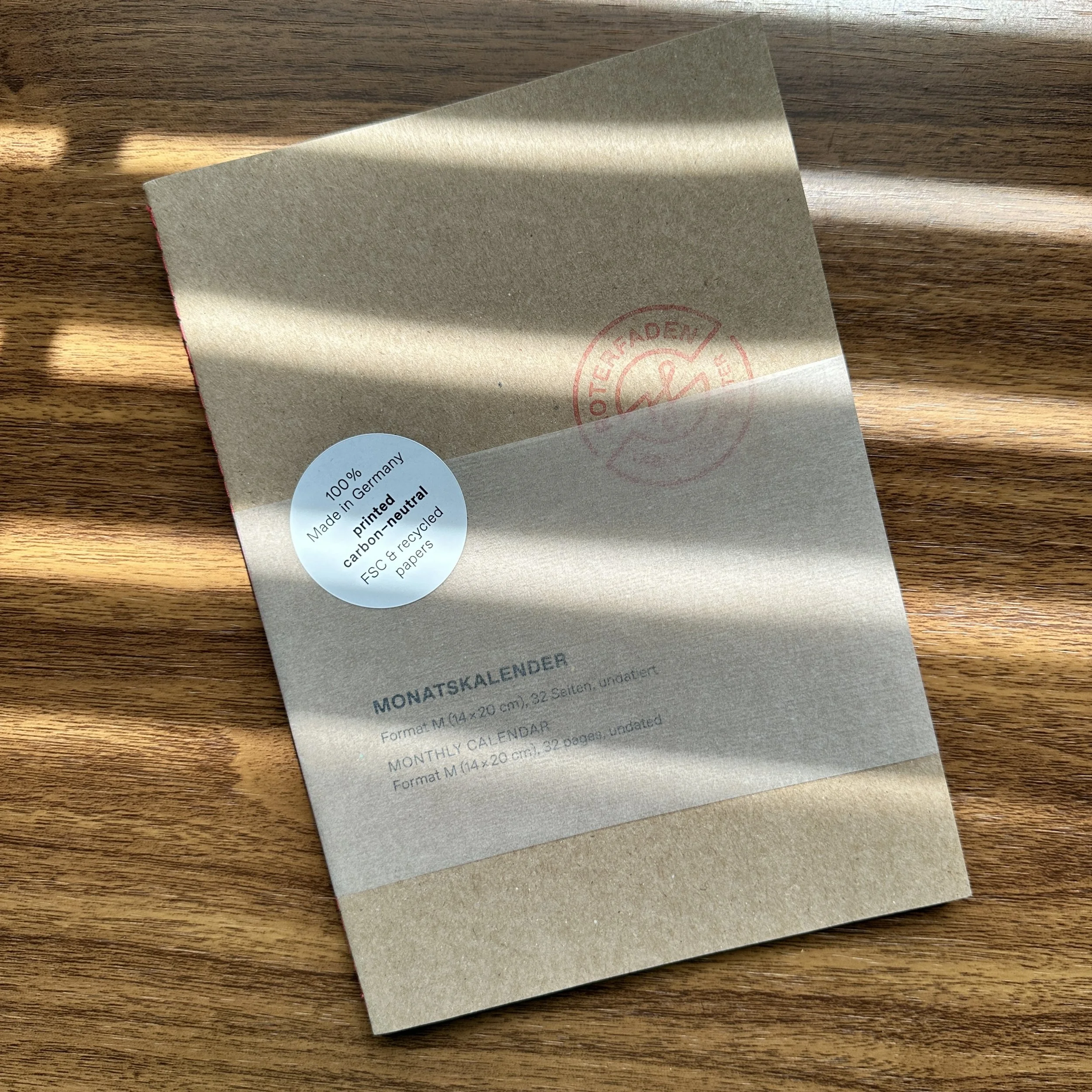 Roterfaden A5 monthly calendar