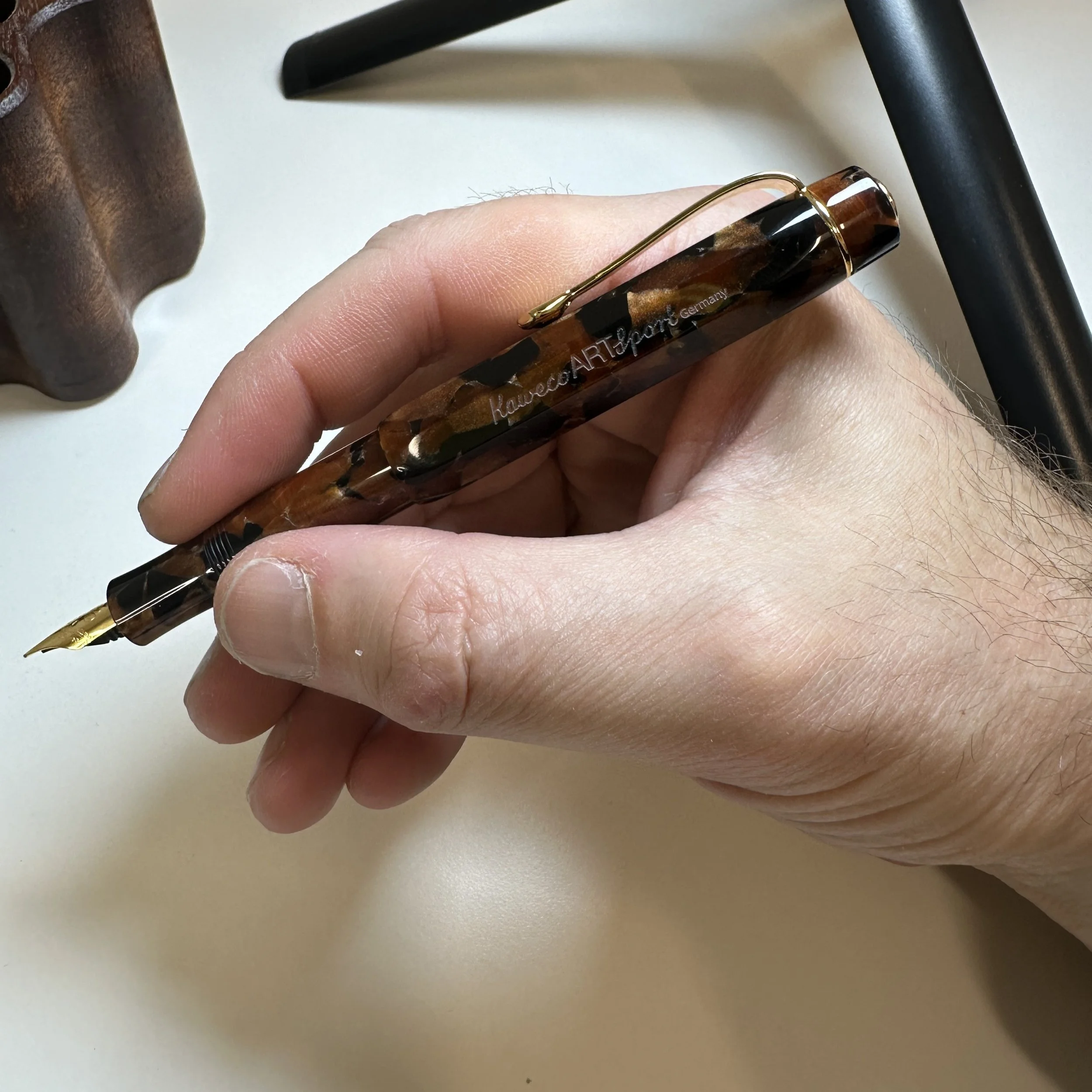 Kaweco Art Sport Fountain Pen Hickory Brown in Hand