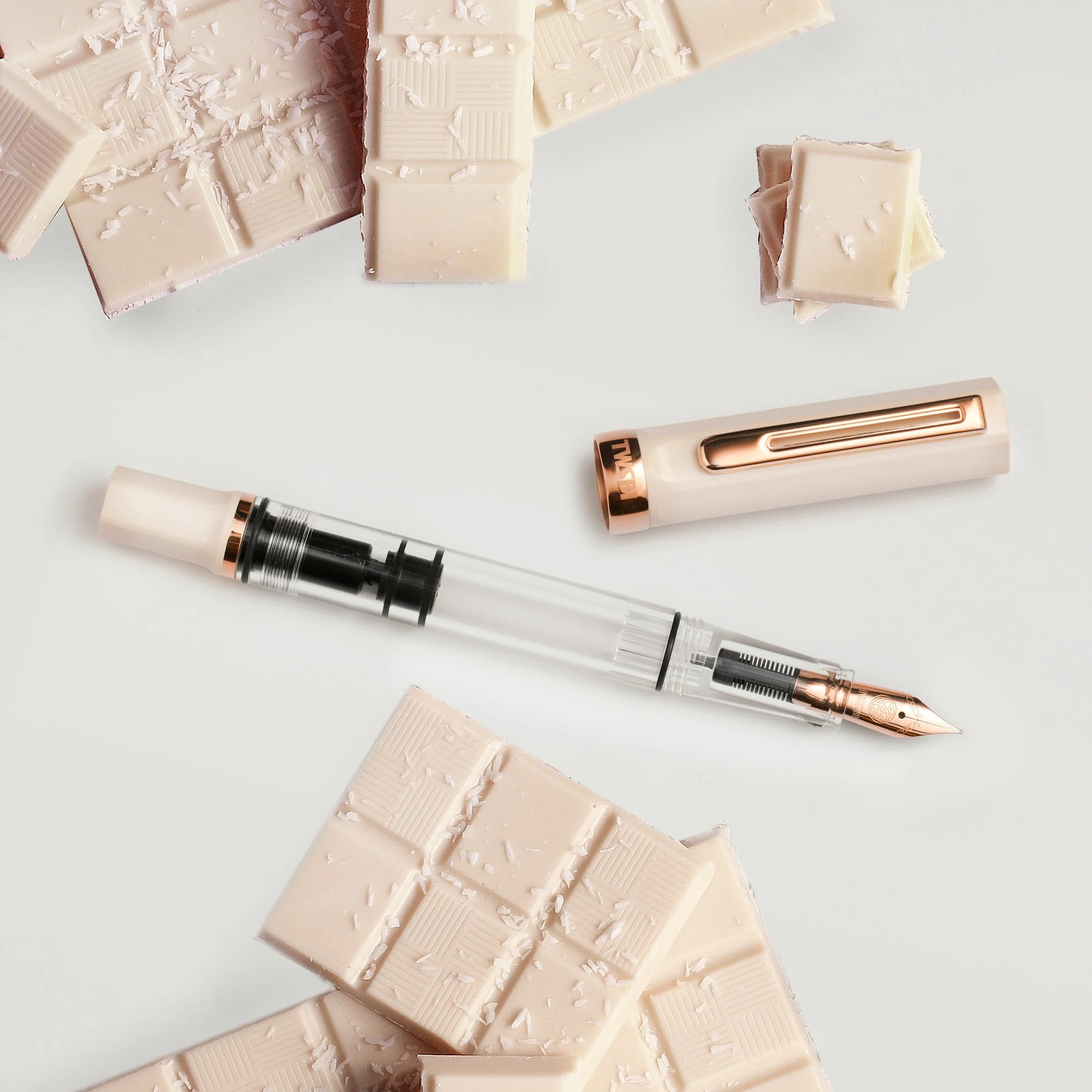 TWSBI Creme & Rose Gold Chocolate