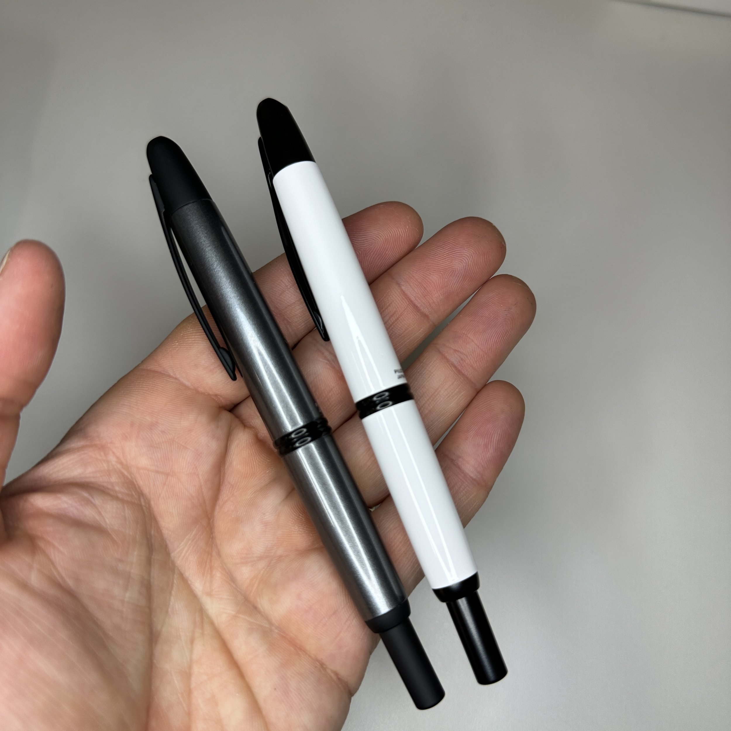 Pilot Vanishing Point Gunmetal Grey and White