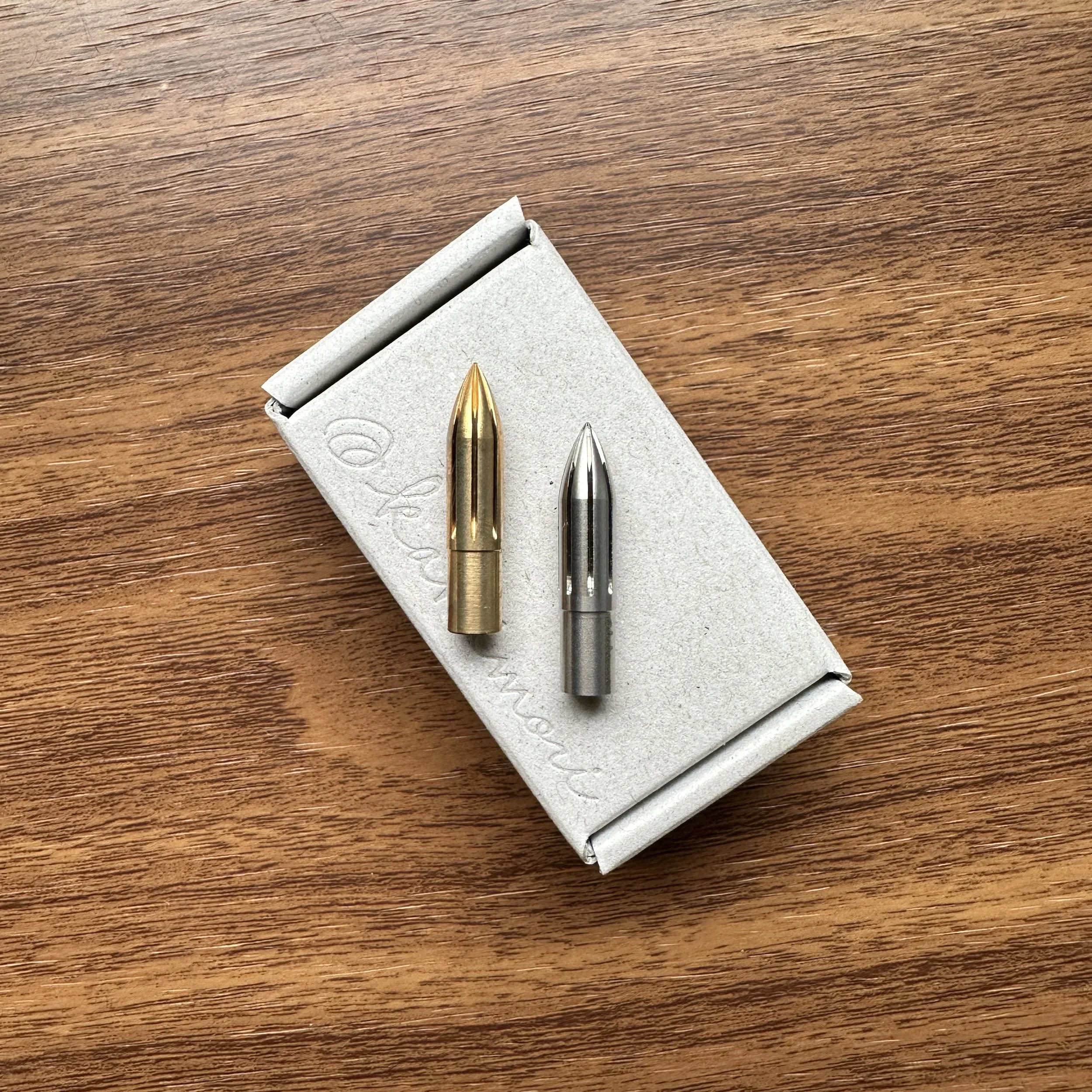 Kakimori Brass and Stainless Dip Nibs (2)