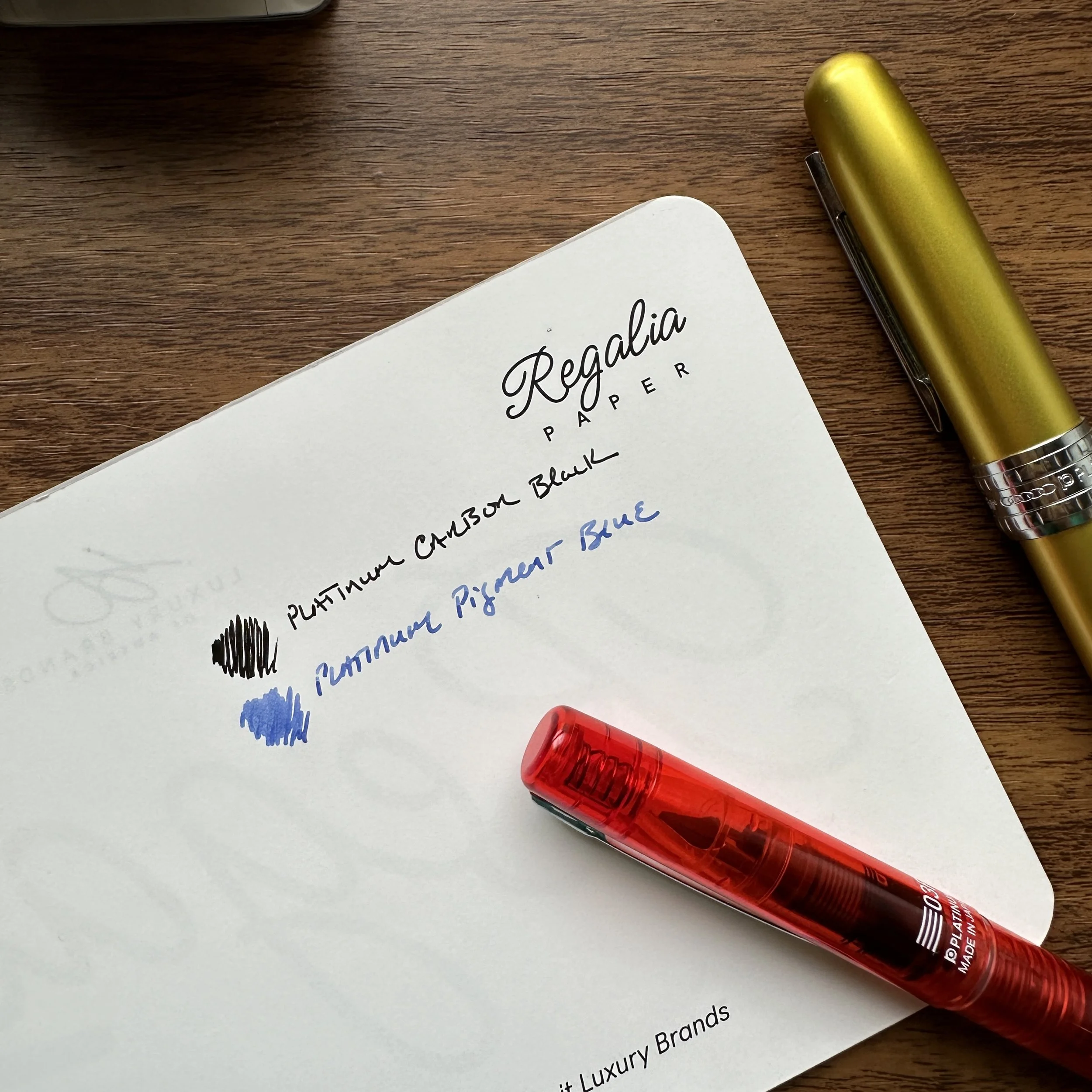 Platinum Pigment Inks Writing Samples