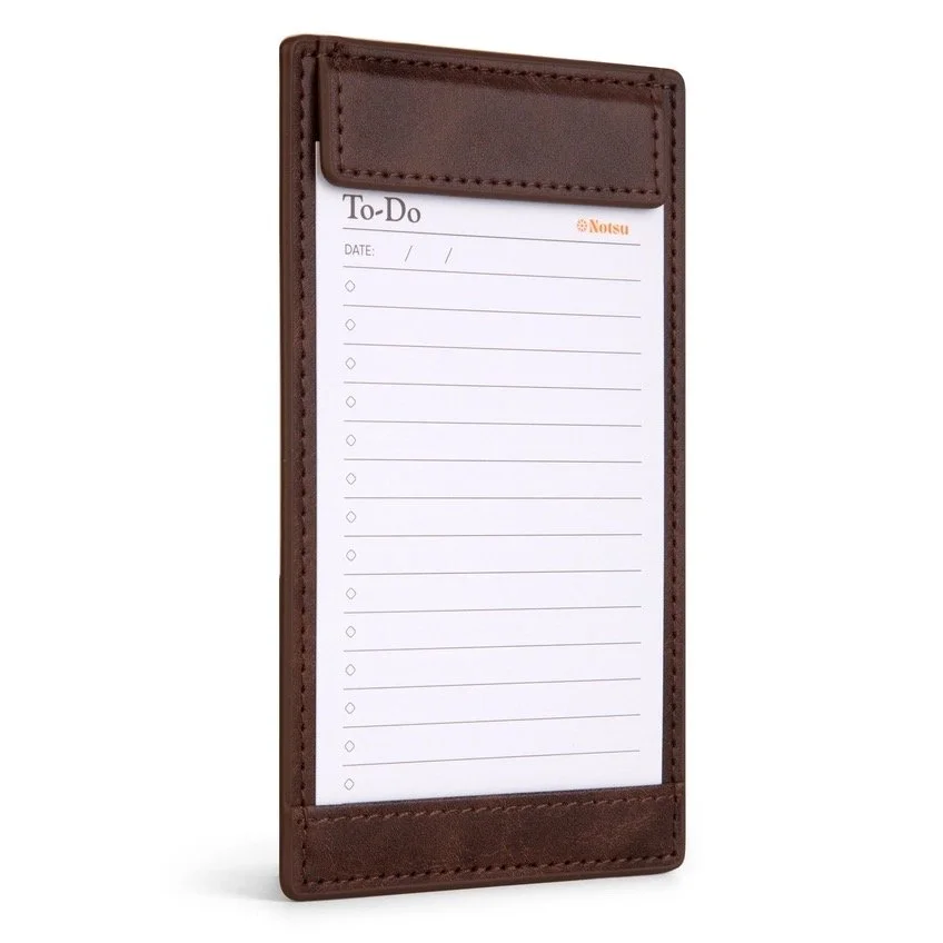 Notsu Vegan Leather Notecard Holder Dark Brown