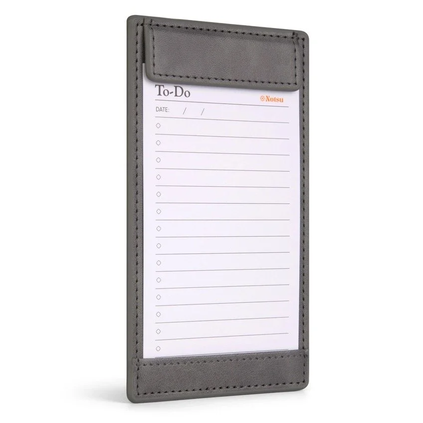 Notsu Vegan Leather Notecard Holder Gray