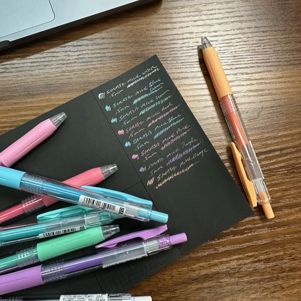 Zebra Sarasa Milk Writing Samples