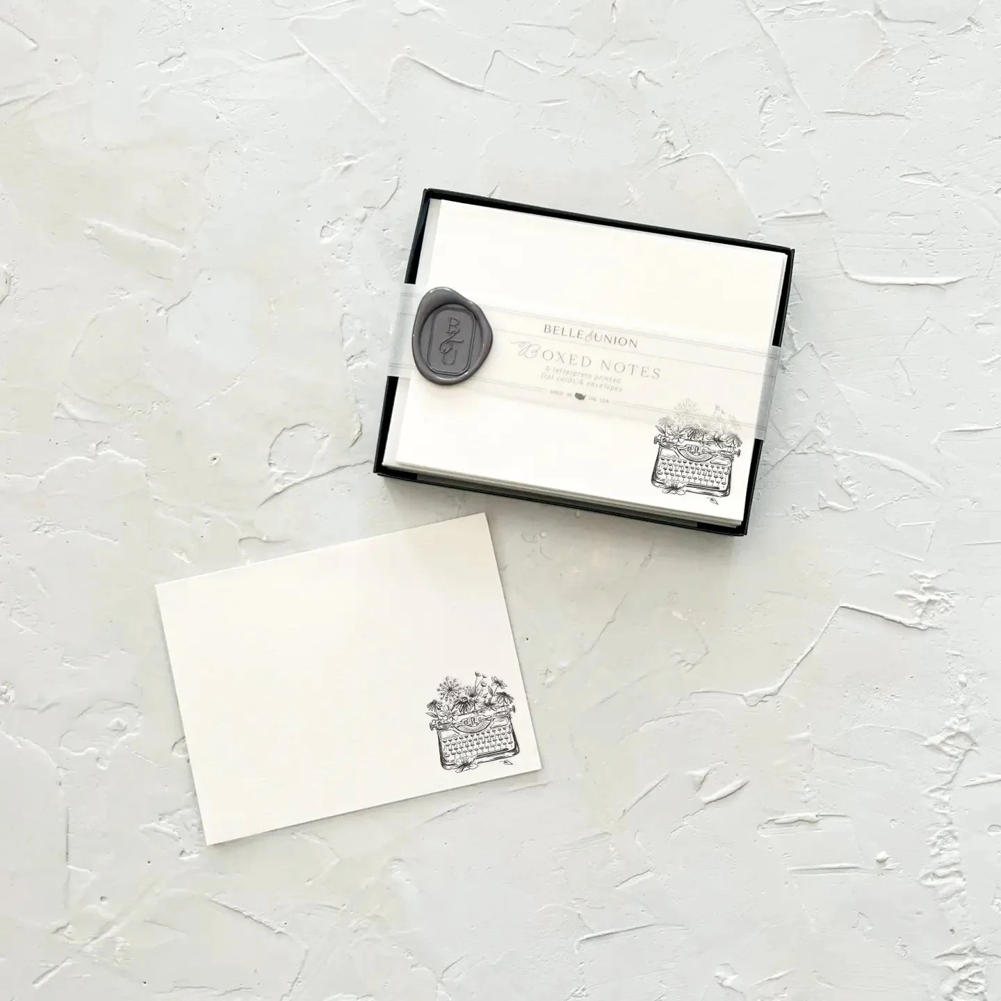 Belle & Union Correspondence Cards Typewriter Fluorish