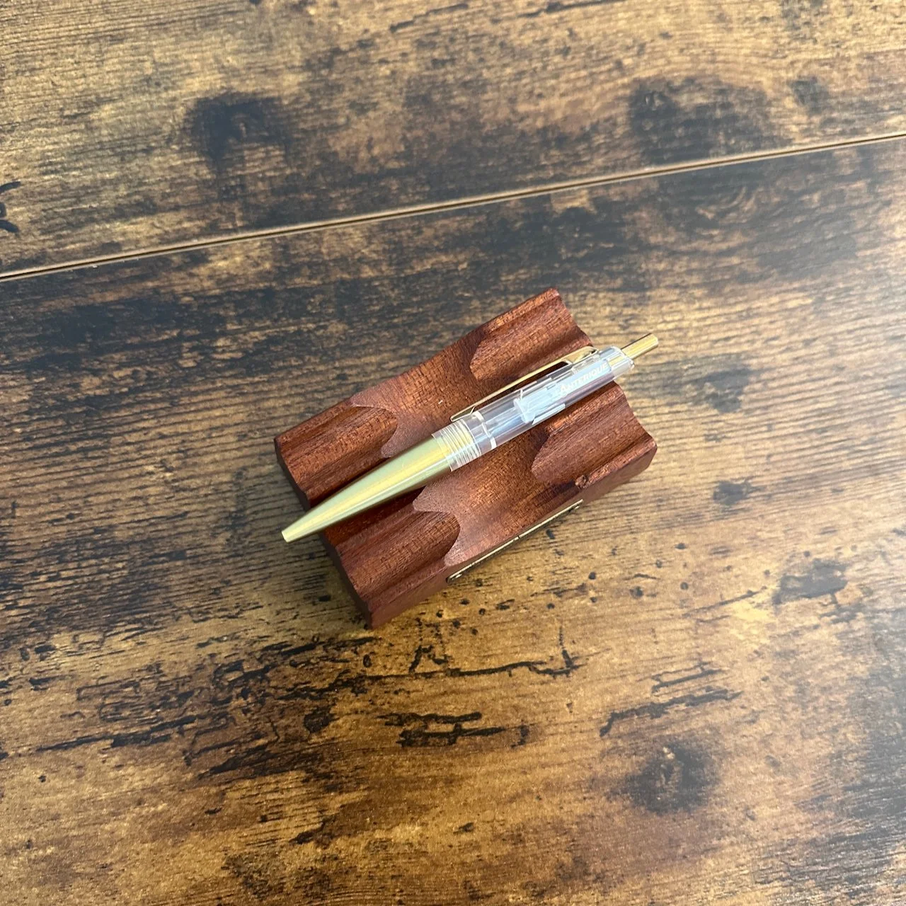 Anterique Miniature Brass Ballpoint Crystal Clear