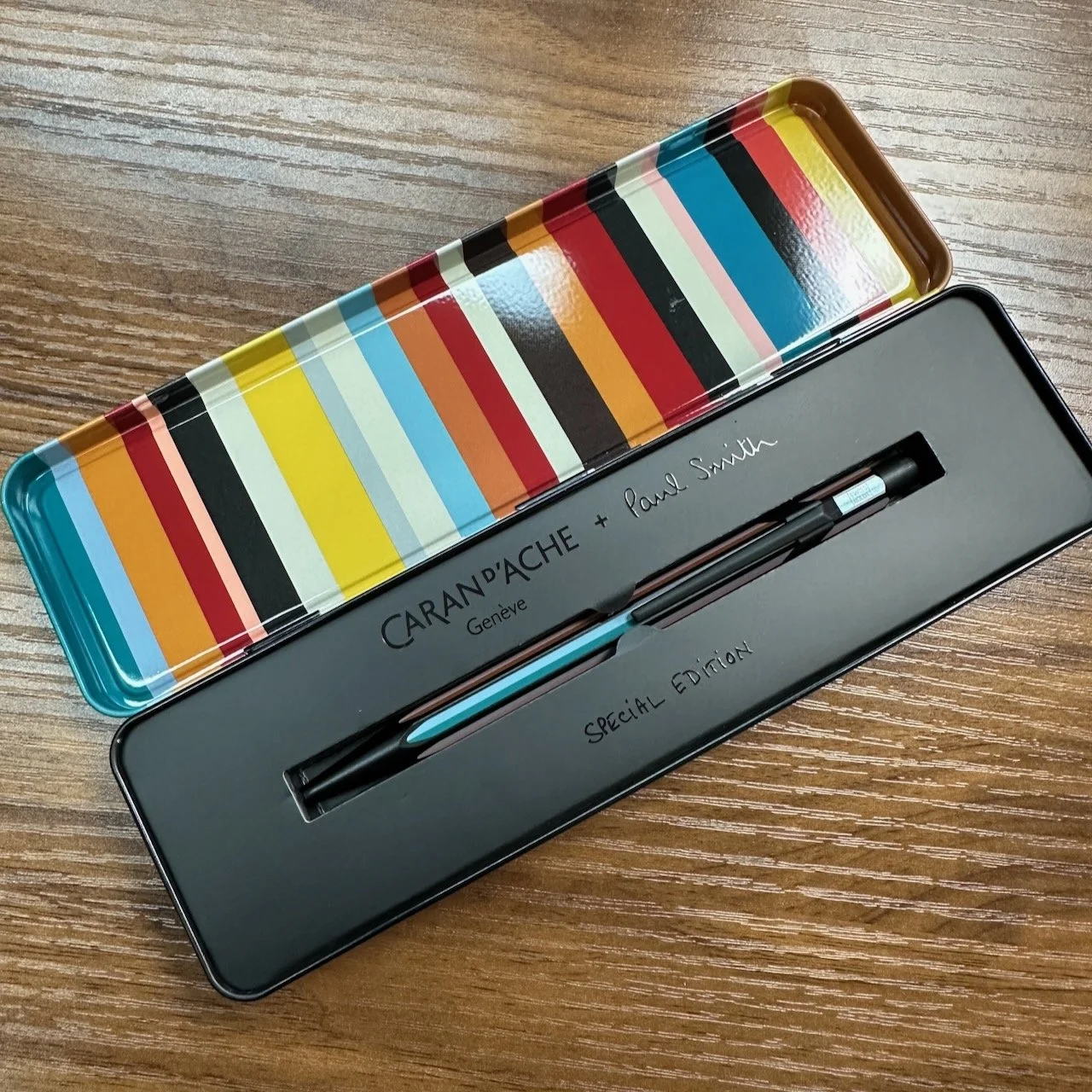 Caran d'Ache + Paul Smith 849 Ballpoint Satin Black Open