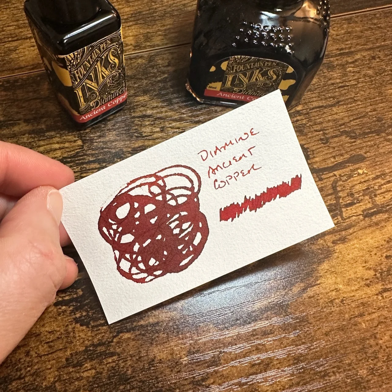 Diamine Ancient Copper Fountain Pen Ink Swatch