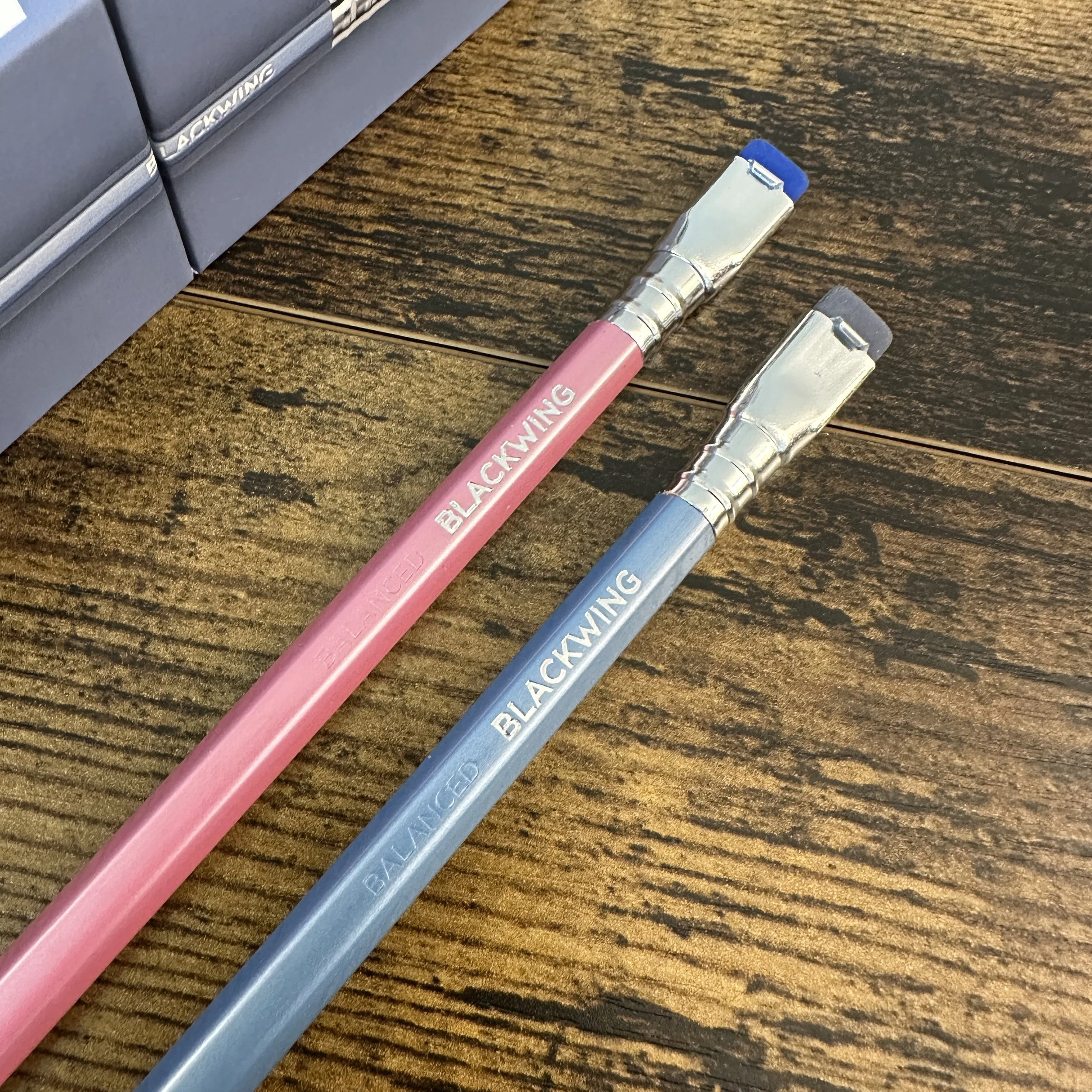 Blackwing Pearl Pink and Pearl Blue Up Close