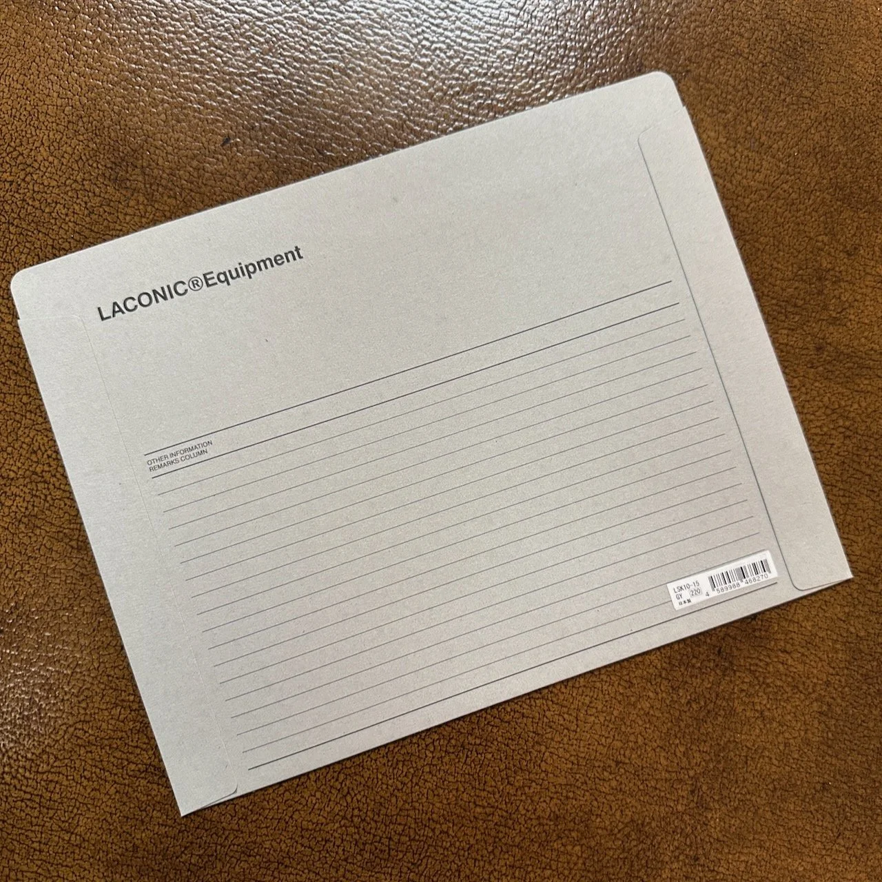 Laconic A5 Folder Back Layout