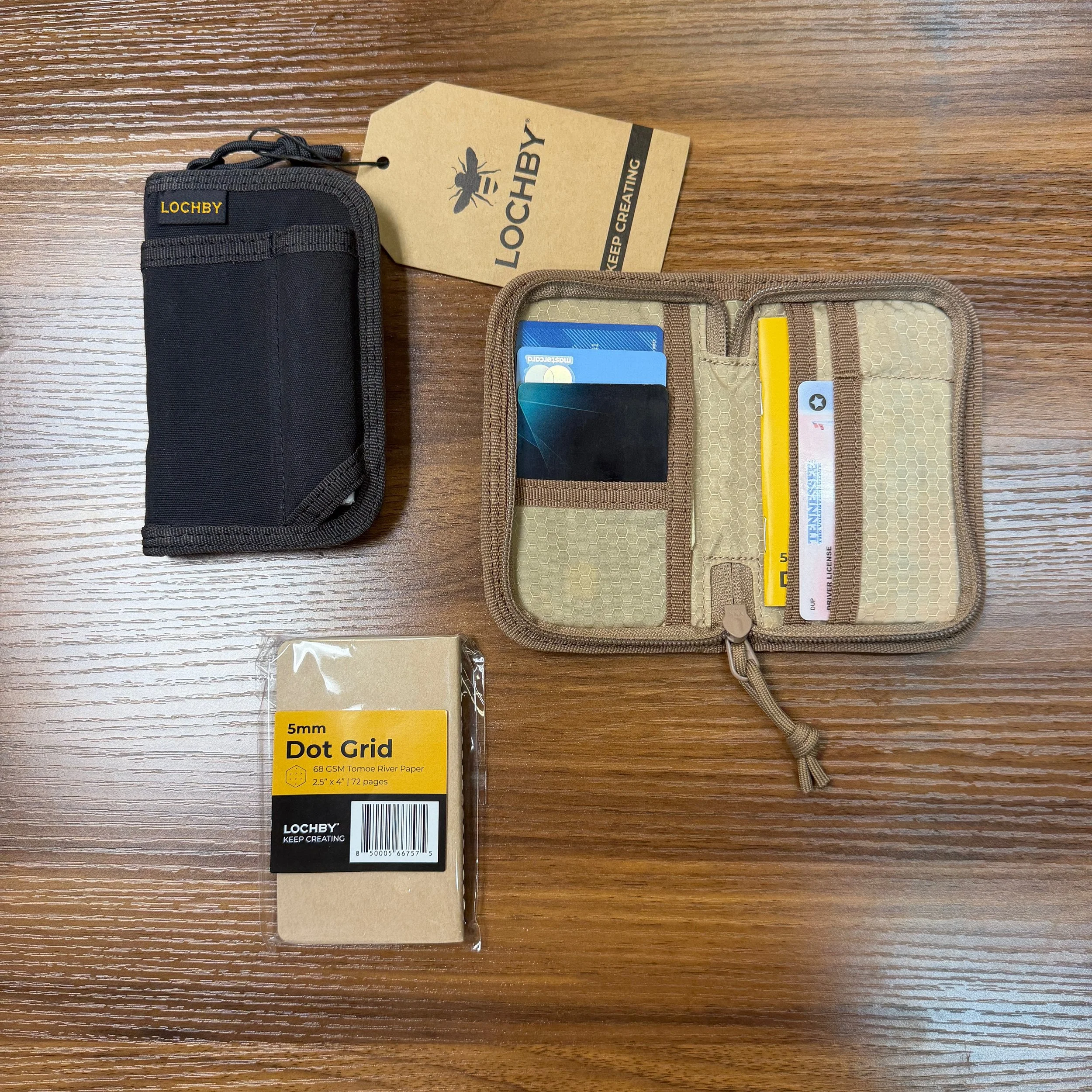 Lochby Mini Field Journal Open and Closed, with Notebook