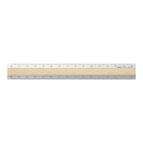 Midori Ruler Silver w/ Light Brown