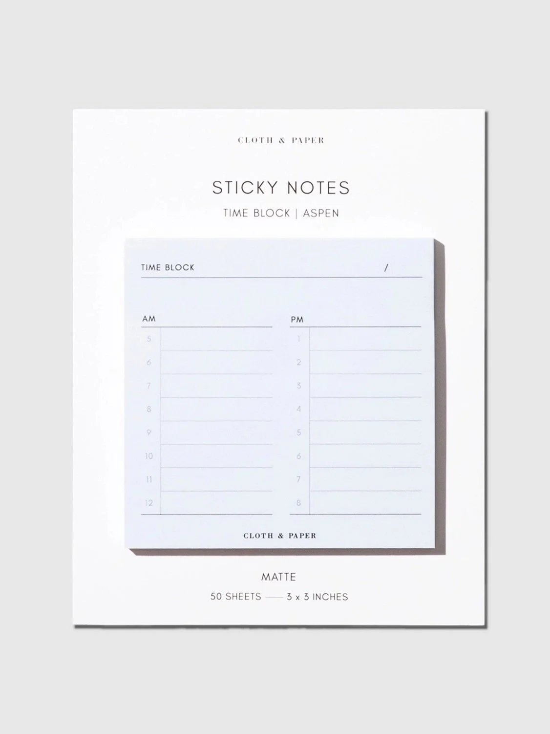 Cloth & Paper Time Block Aspen Sticky Notes