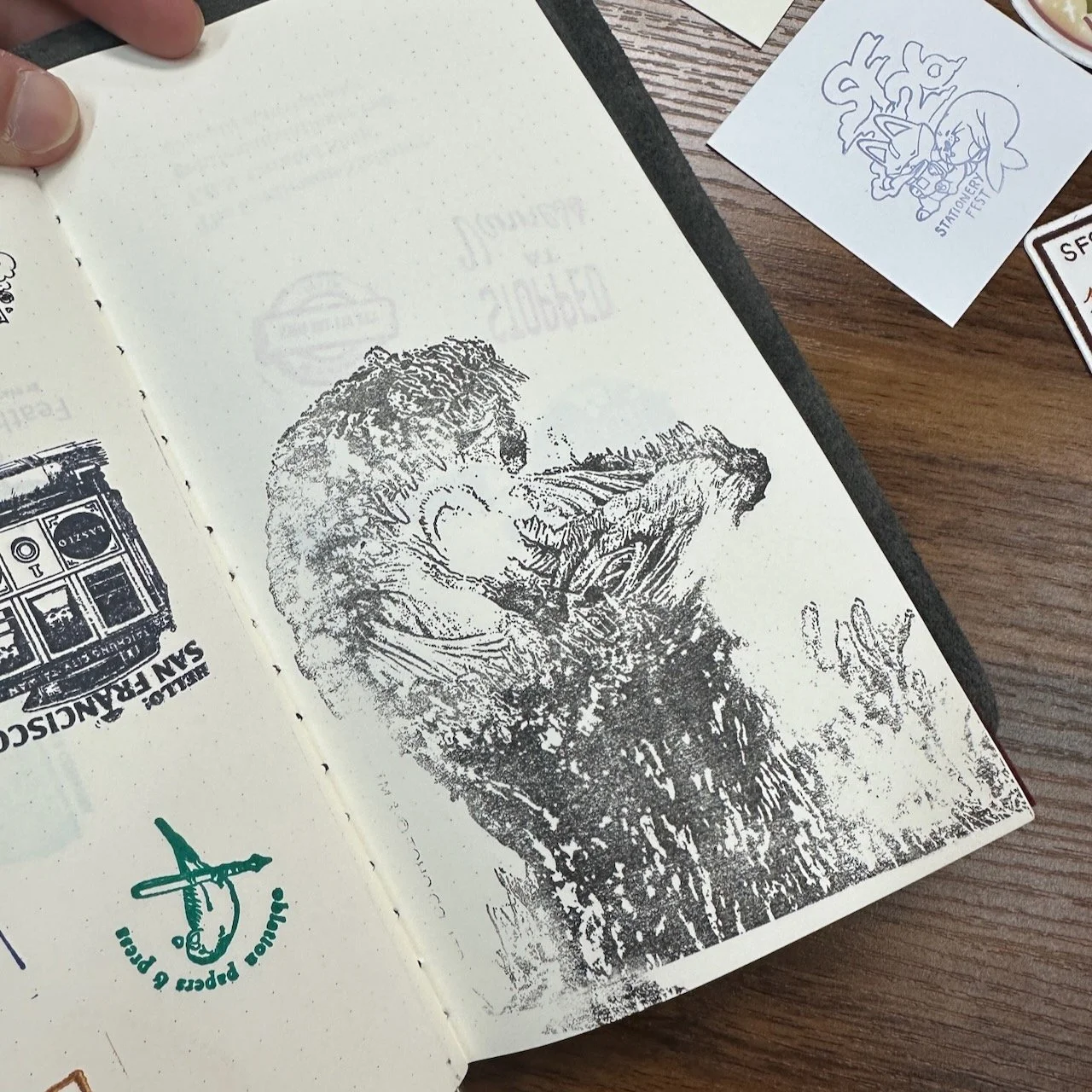 Godzilla Stamp San Francisco Stationery Fest Day 3