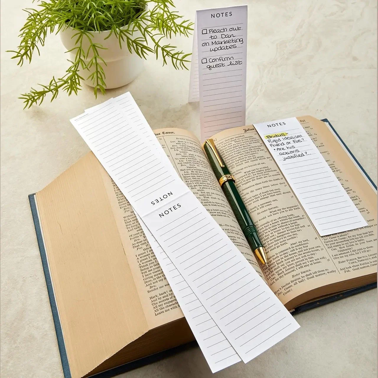Levenger Bookmark Tent on Desk