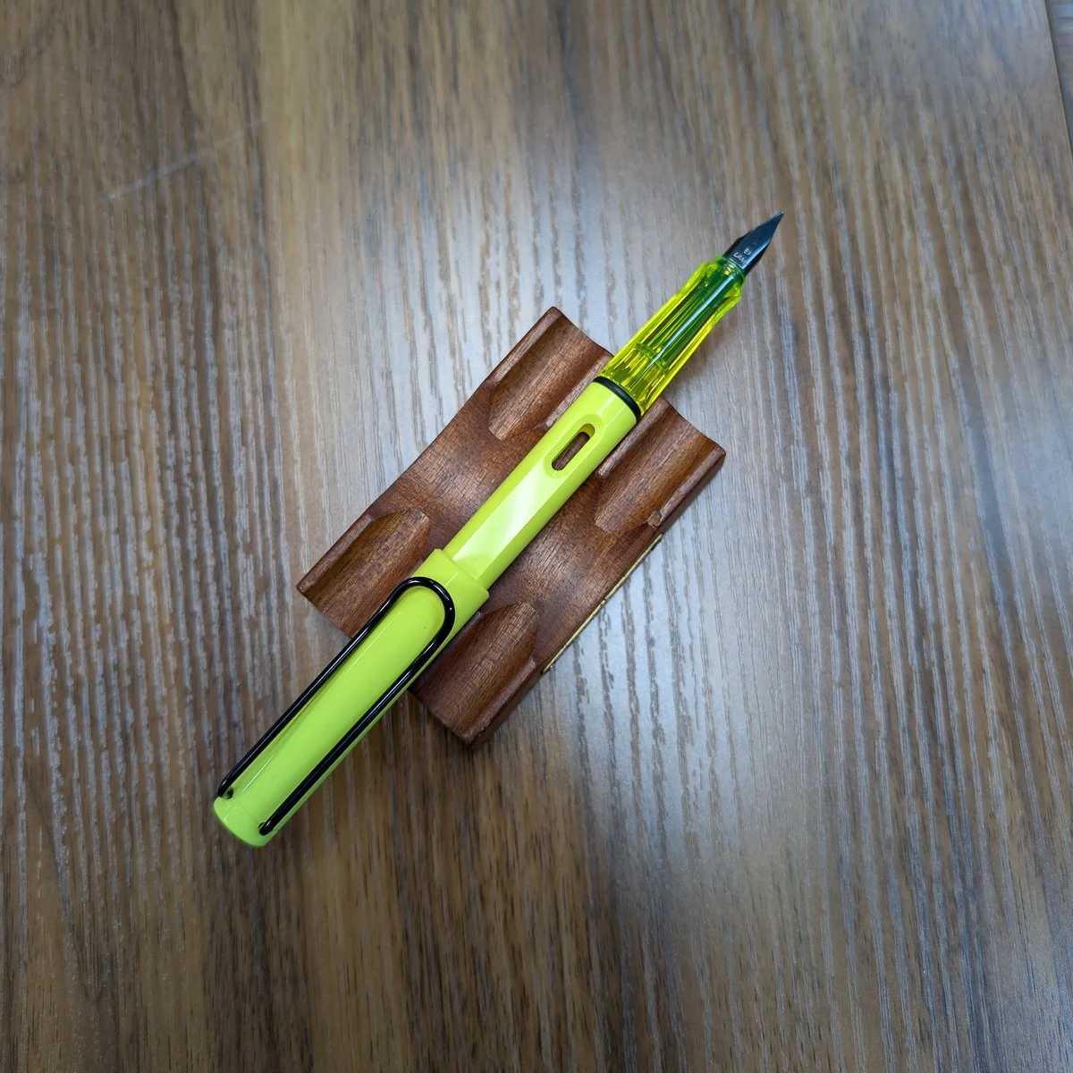 Lamy Safari 2026 Neon Yellow Fountain Pen Uncapped