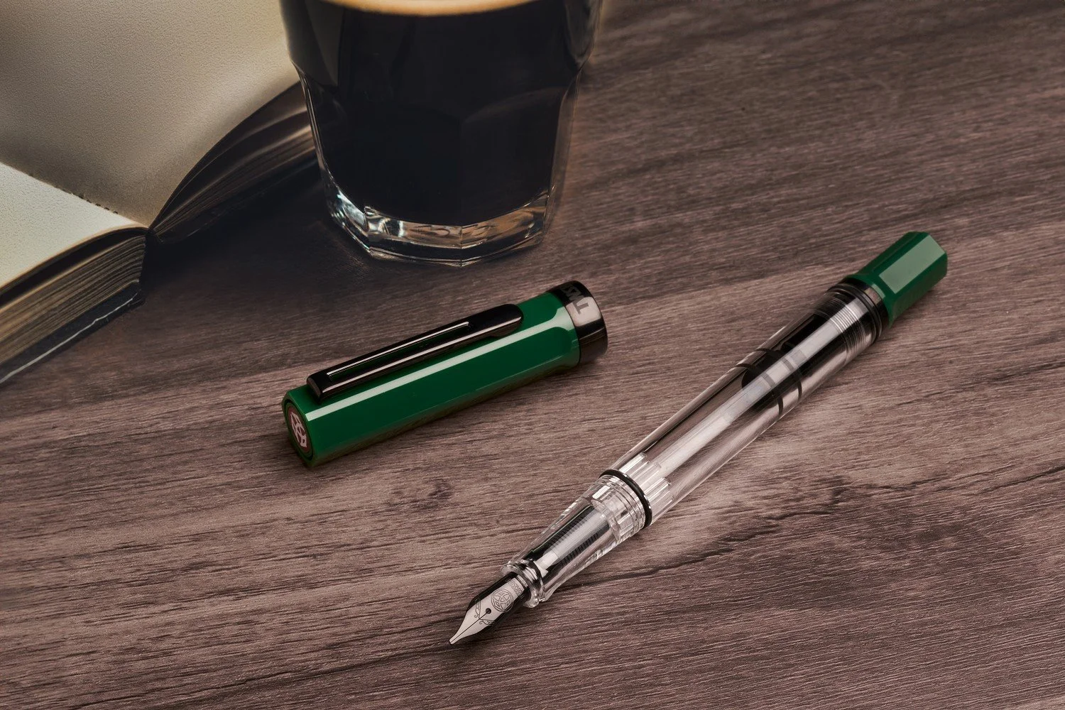 TWSBI Irish Green with Onyx on Table