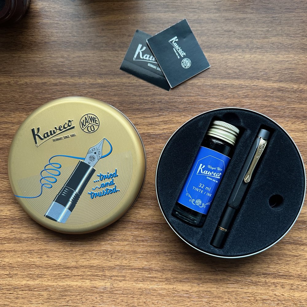 Kaweco AL Sport Piston Filler Fountain Pen Starter Set - Black - Extra