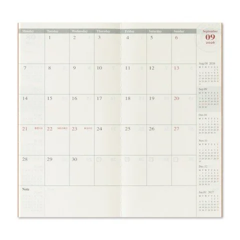 Traveler's Company 2026 Monthly Calendar